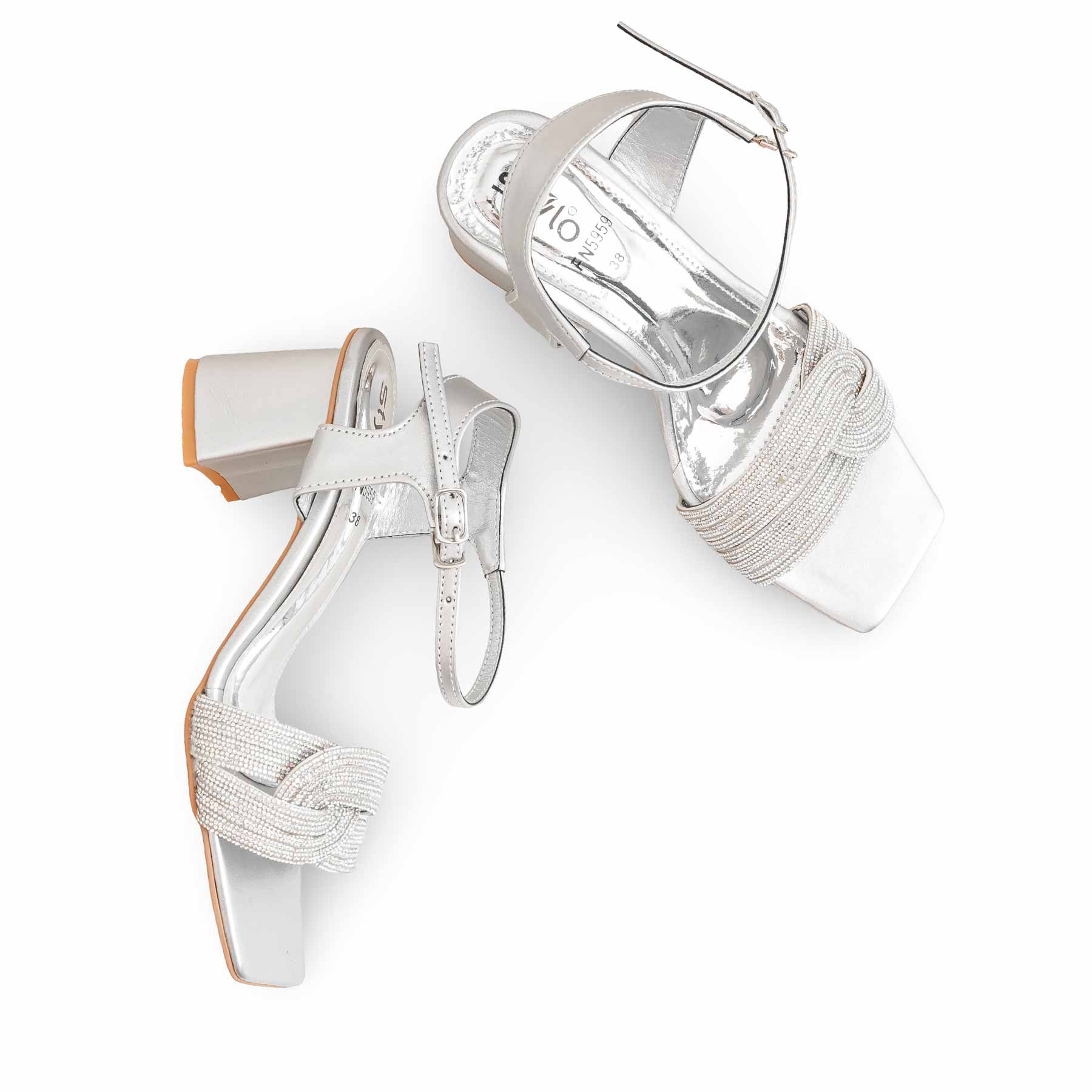 Silver Fancy Sandal FN5959 - Image 5