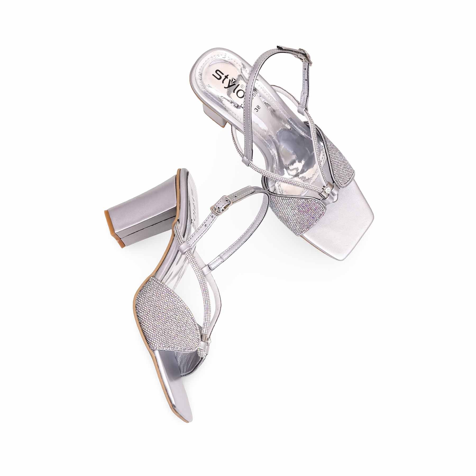 Silver Fancy Sandal FN5960 - Image 5