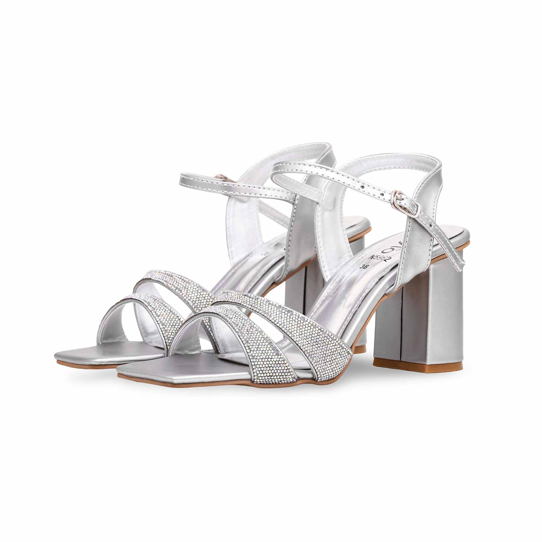 Silver Fancy Sandal FN5962 - Image 2