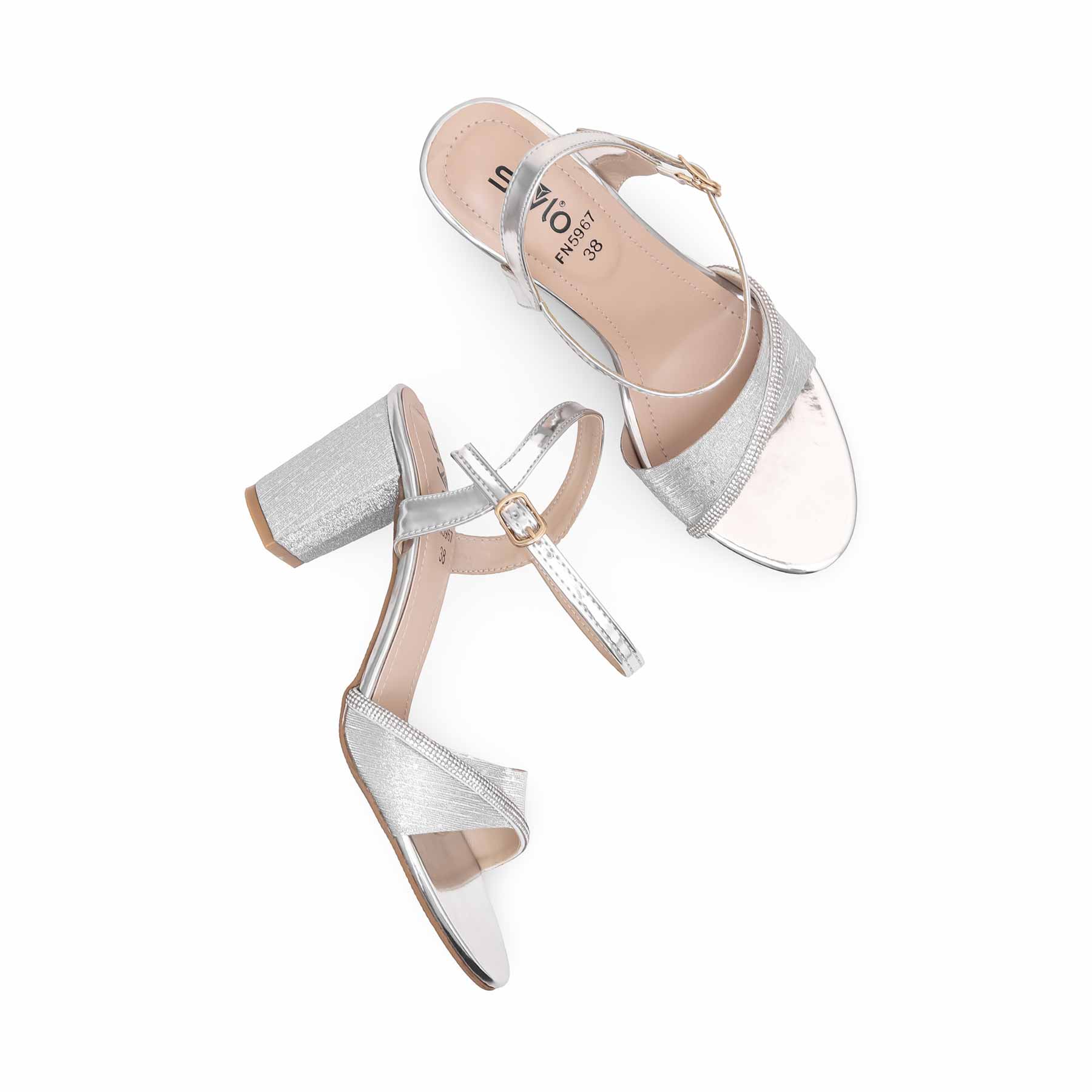 Silver Fancy Sandal FN5967 - Image 4