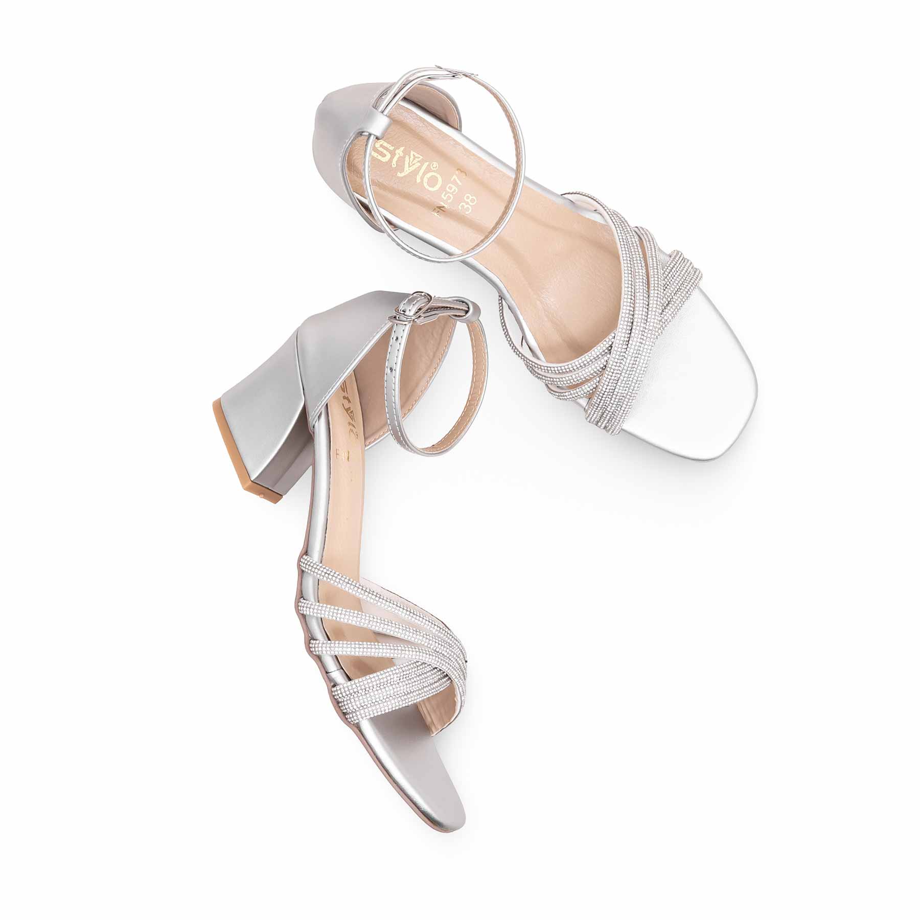 Silver Fancy Sandal FN5973 - Image 4