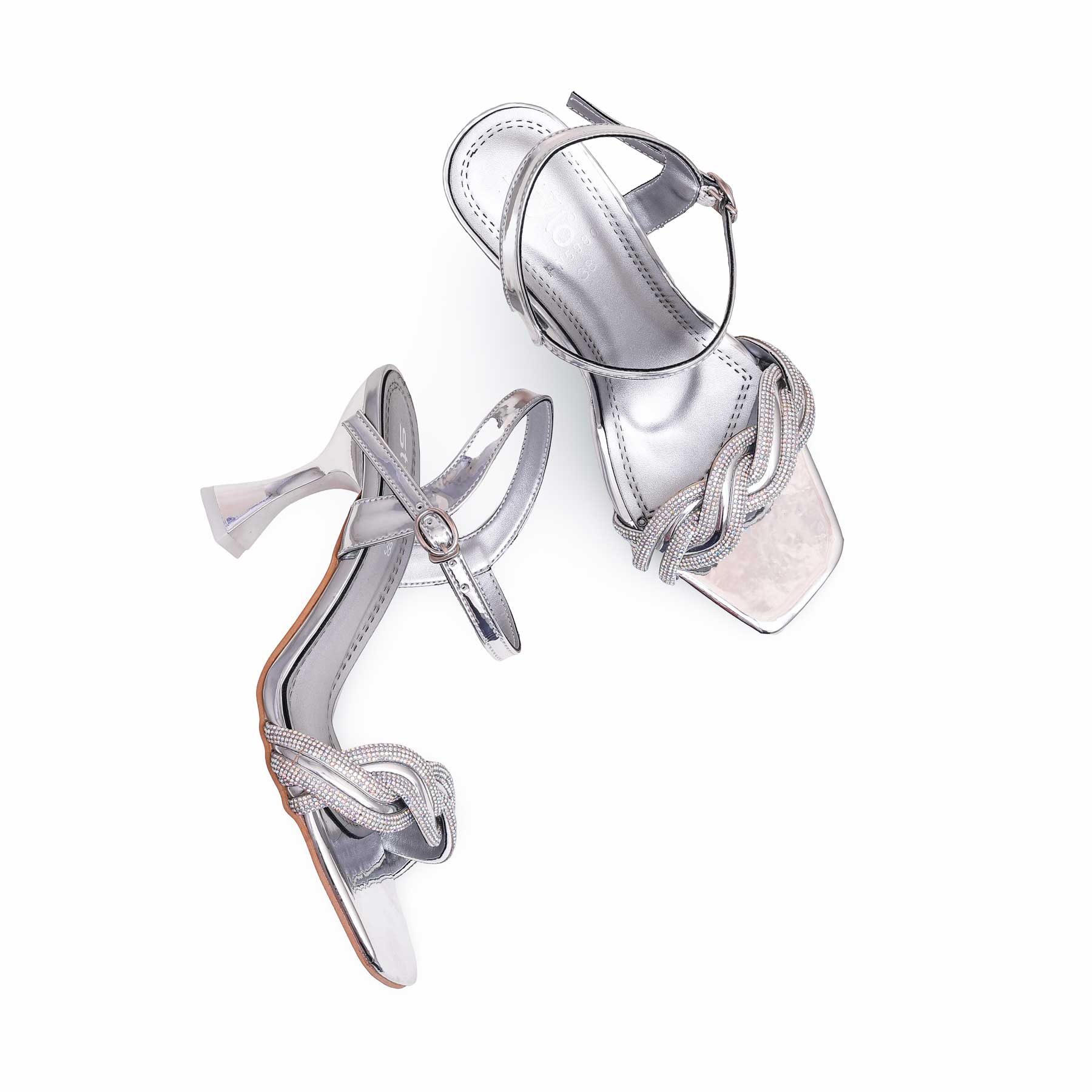 Silver Fancy Sandal FN5980 - Image 4