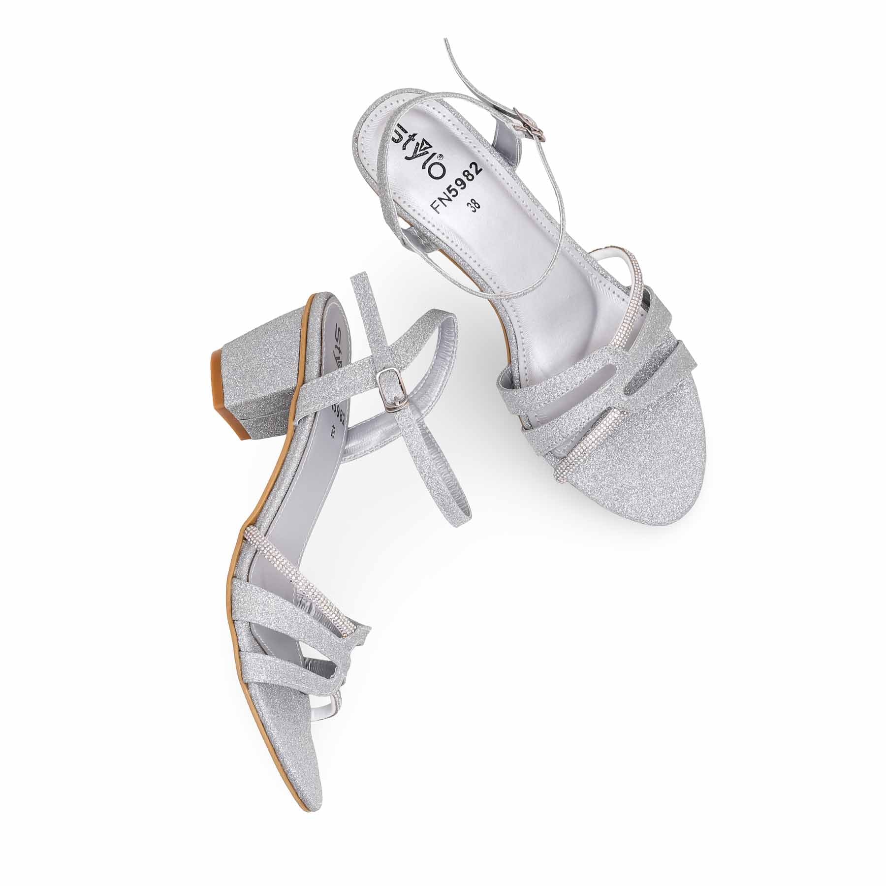 Silver Fancy Sandal FN5982 - Image 4
