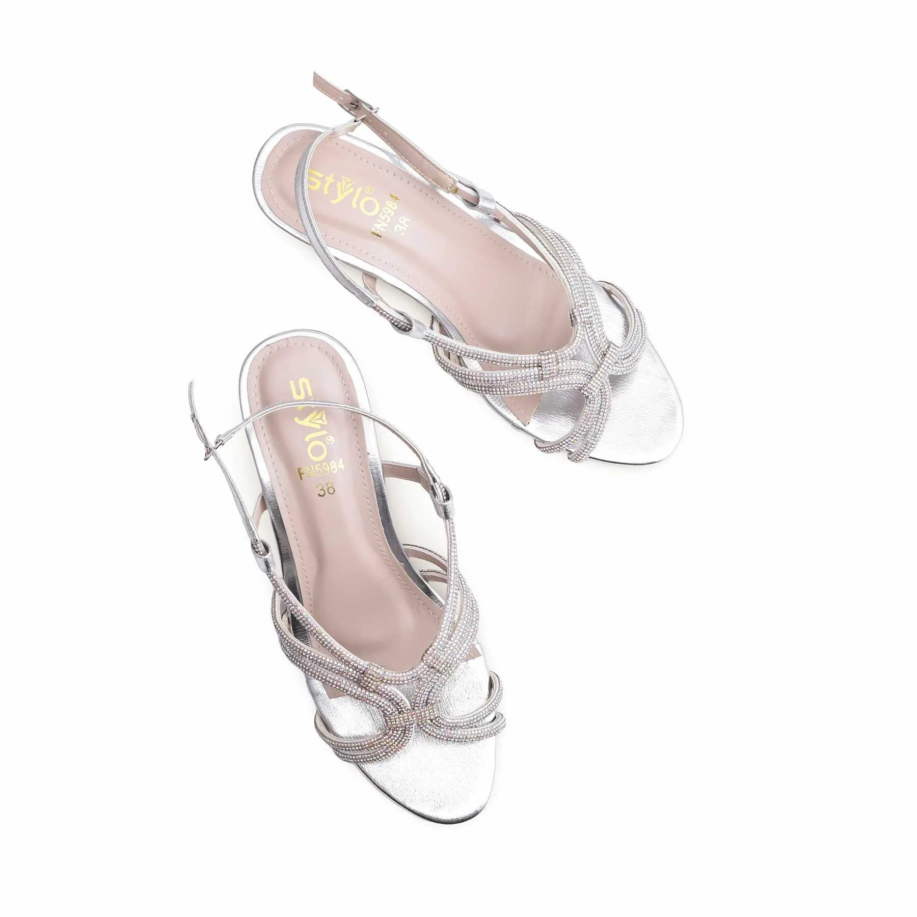 Silver Fancy Sandal FN5984 - Image 5