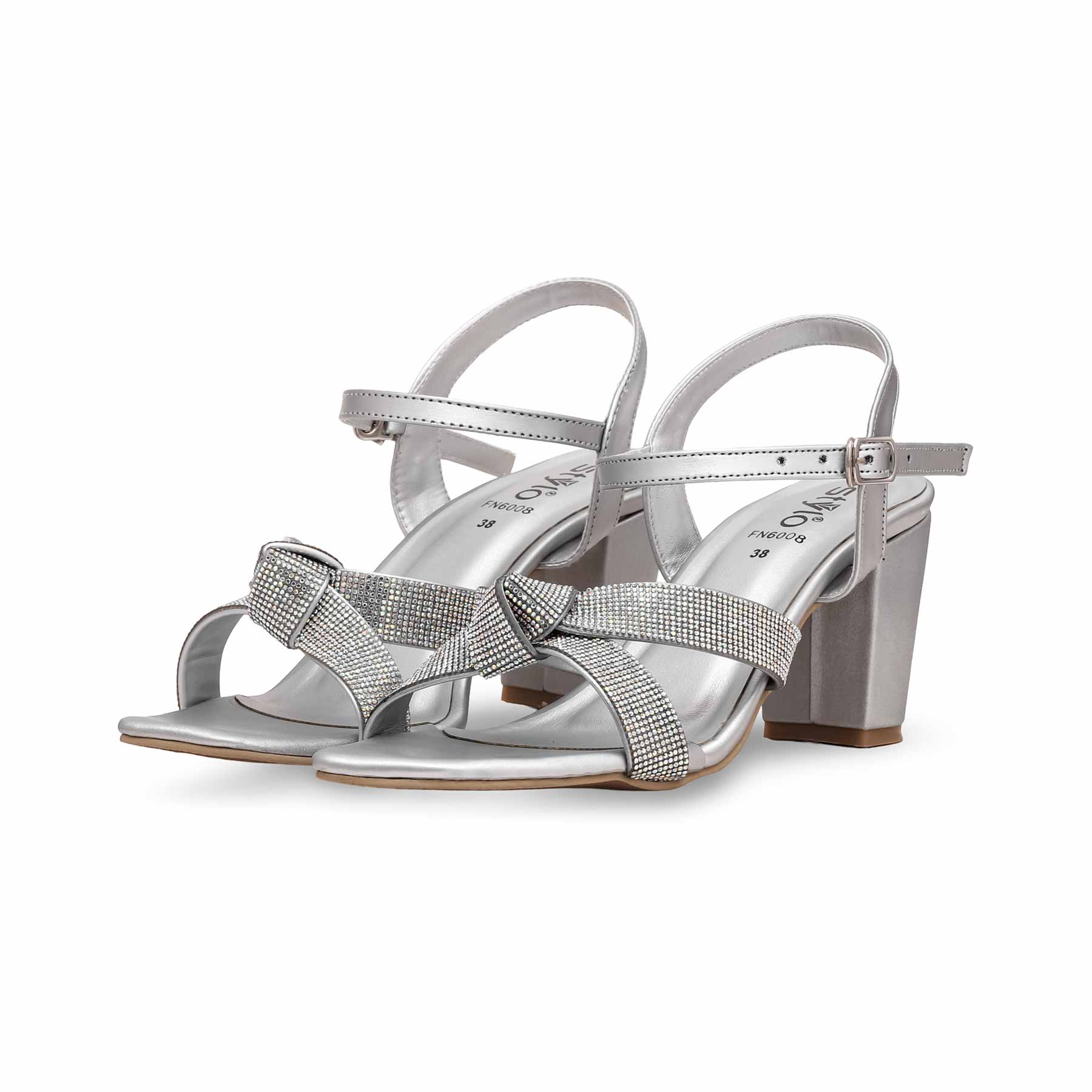Silver Fancy Sandal FN6008 - Image 3
