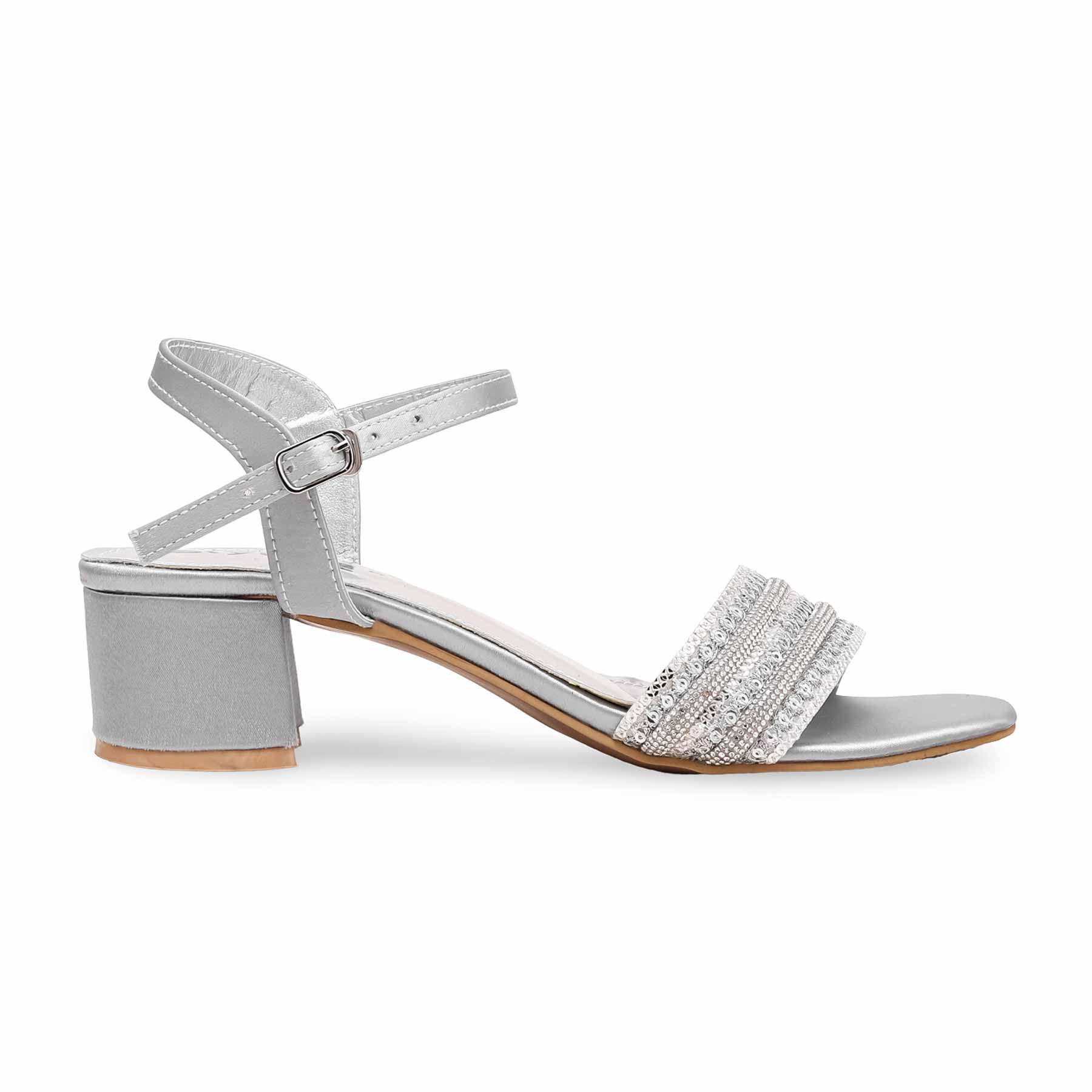 Silver Fancy Sandal FN6013 - Image 2