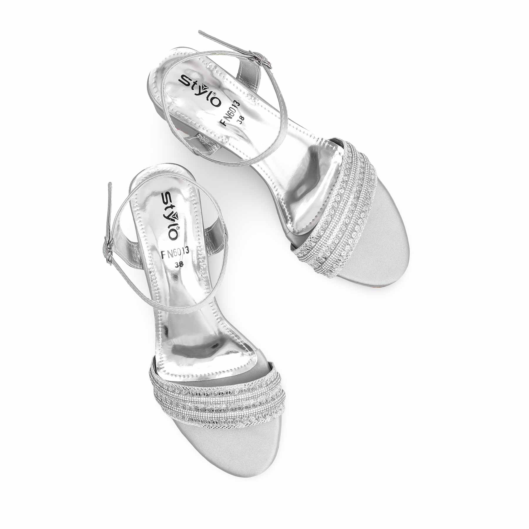 Silver Fancy Sandal FN6013 - Image 5