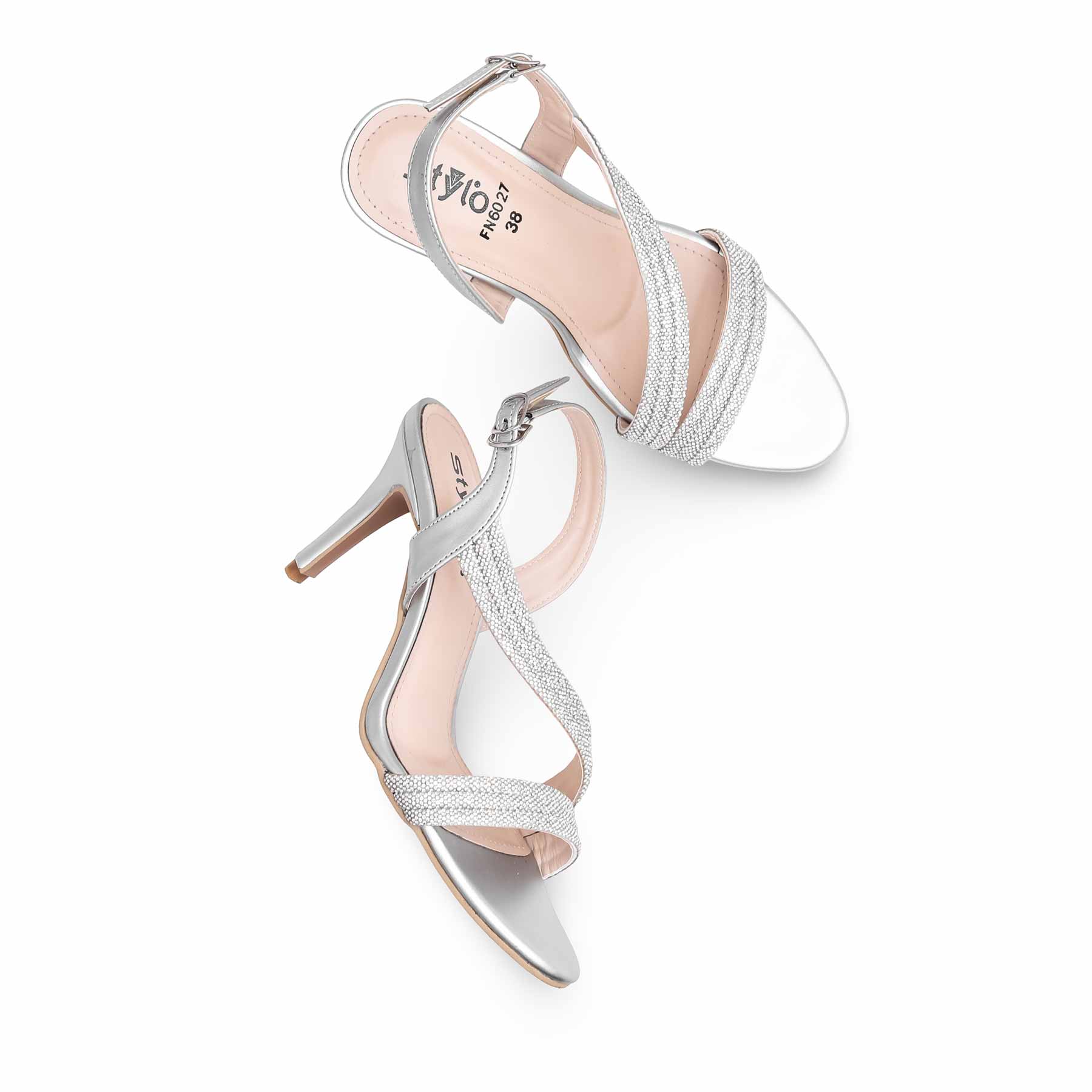 Silver Fancy Sandal FN6027 - Image 5