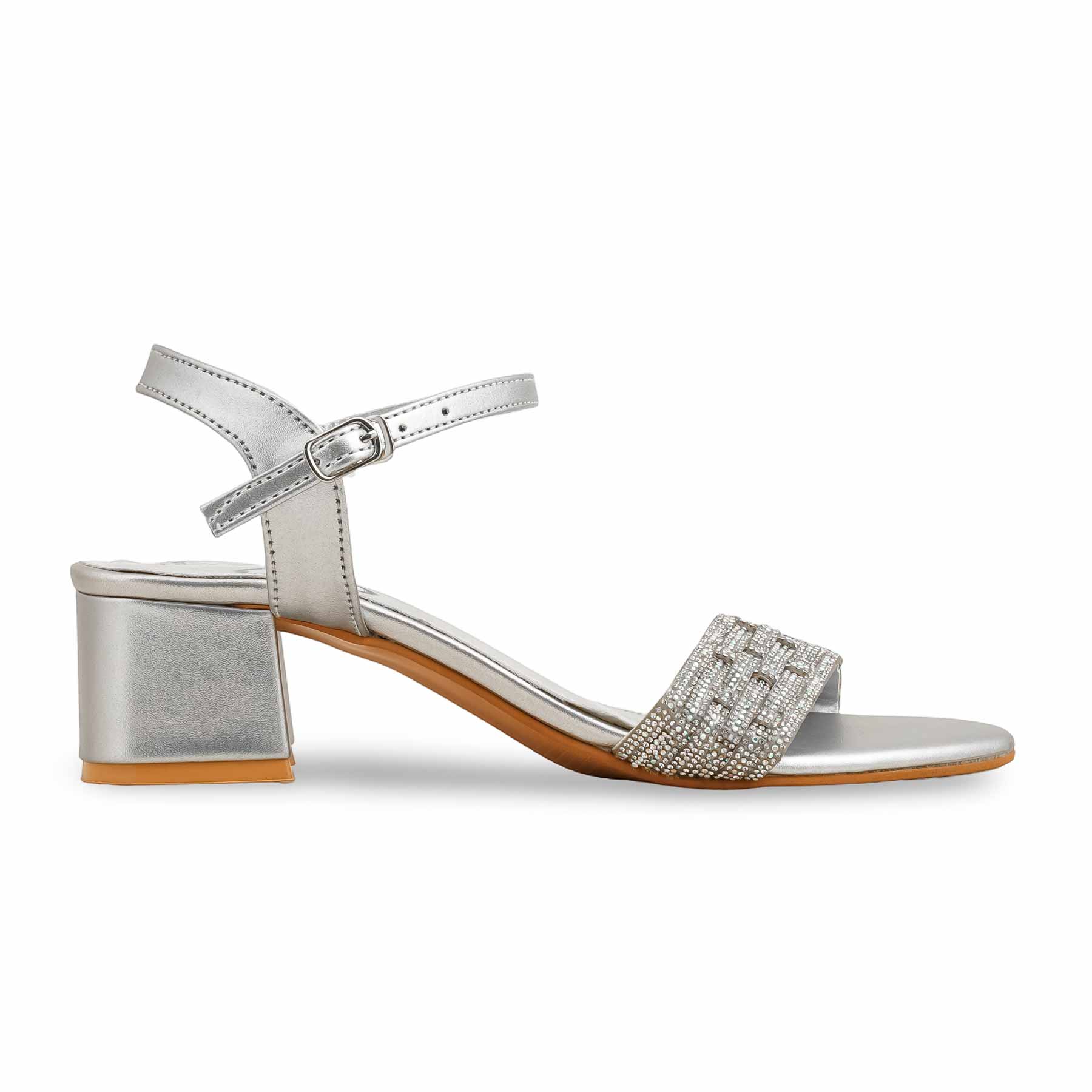 Silver Fancy Sandal FN6028 - Image 2