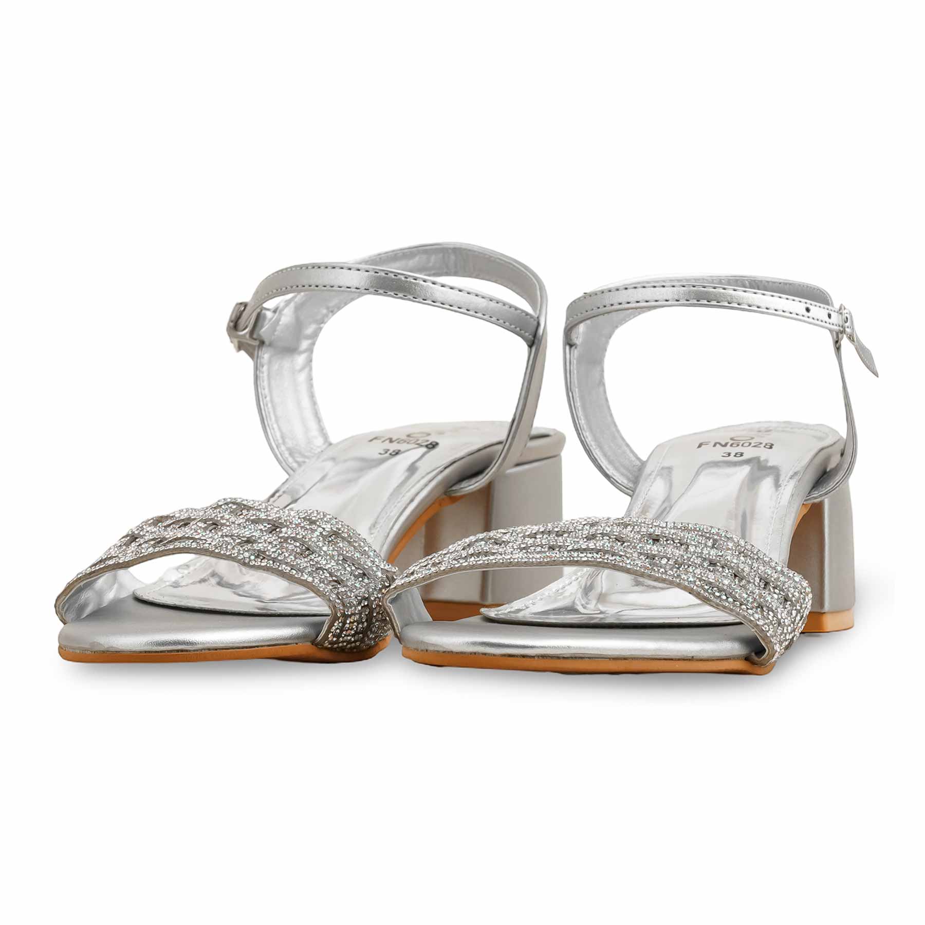 Silver Fancy Sandal FN6028 - Image 3