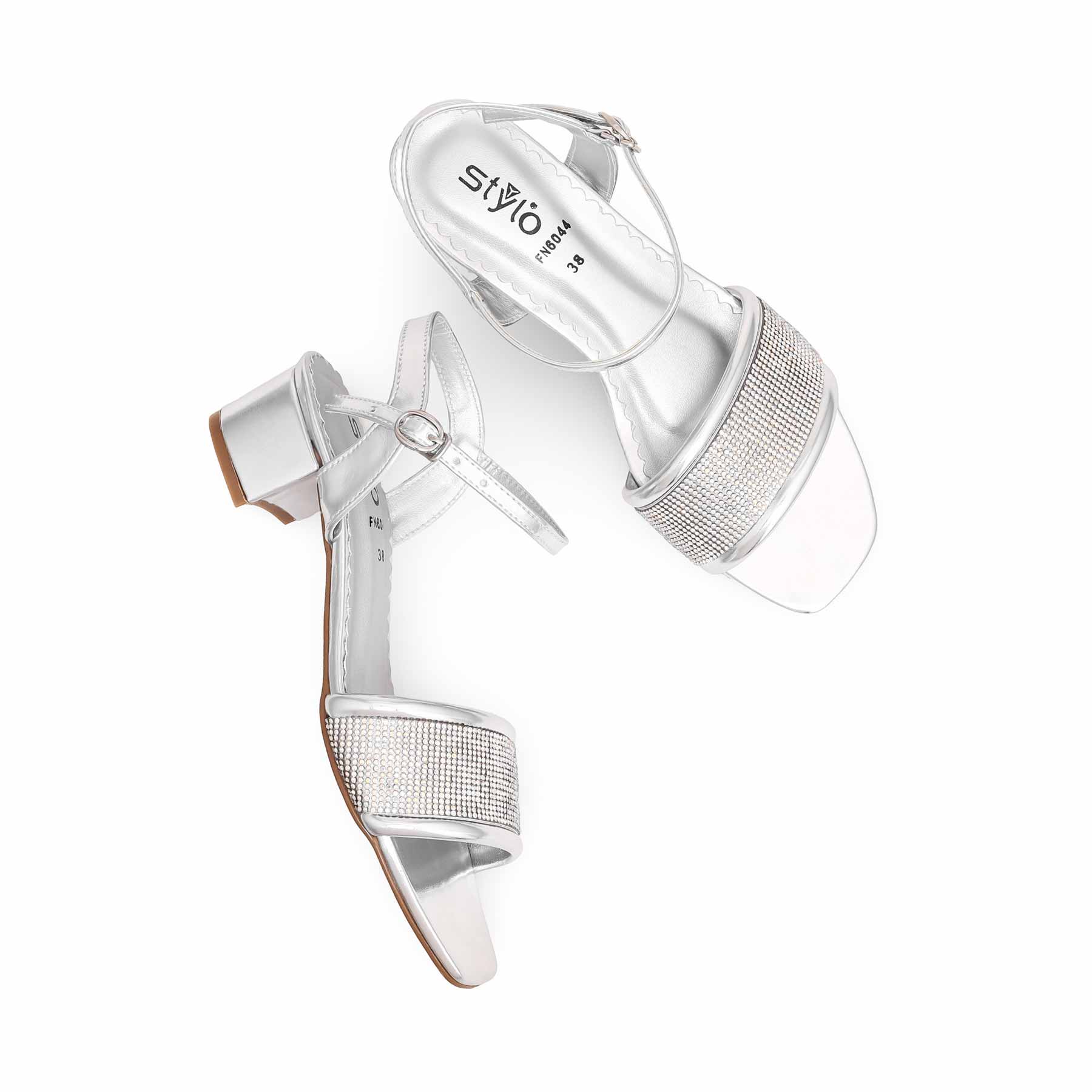 Silver Fancy Sandal FN6044 - Image 5