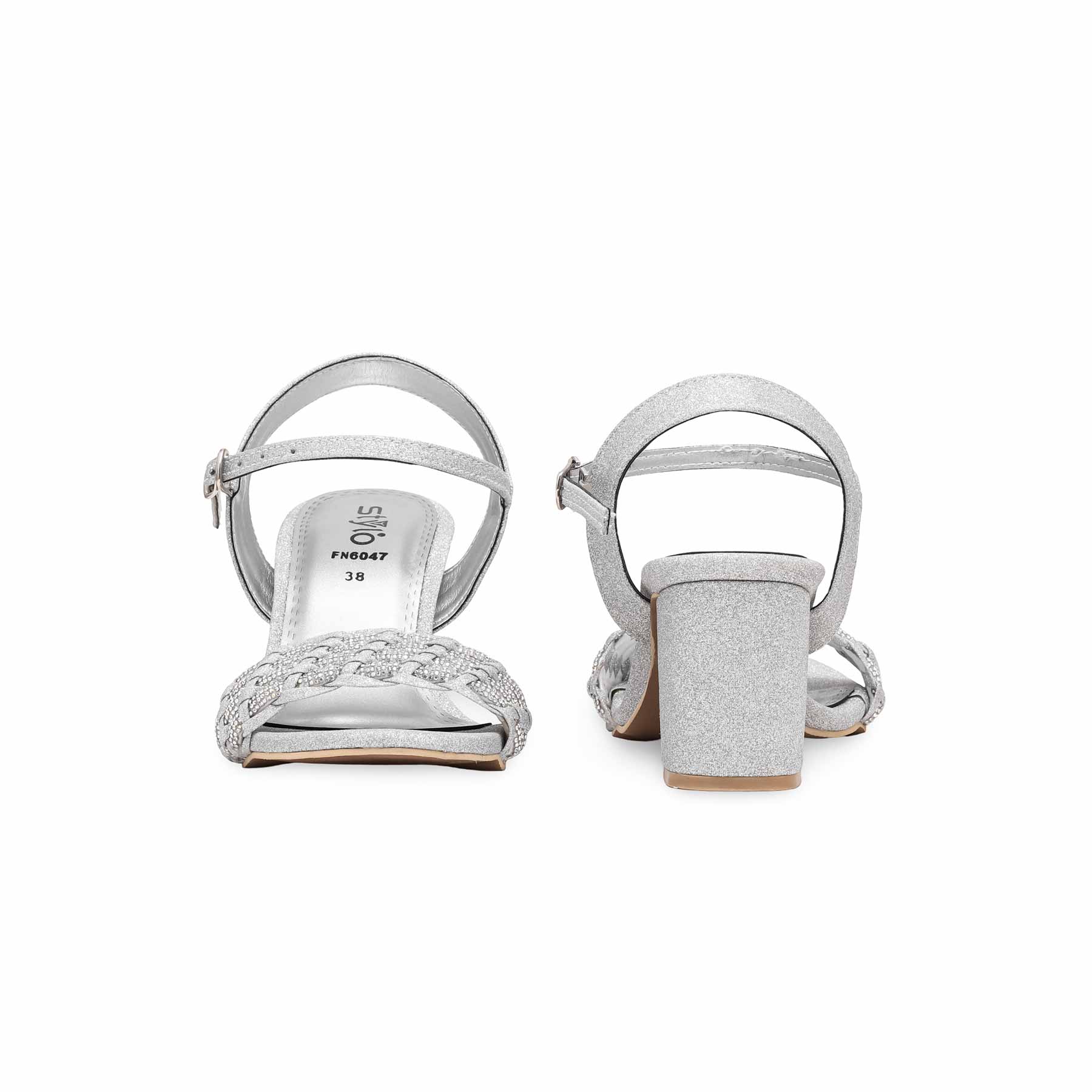 Silver Fancy Sandal FN6047 - Image 4