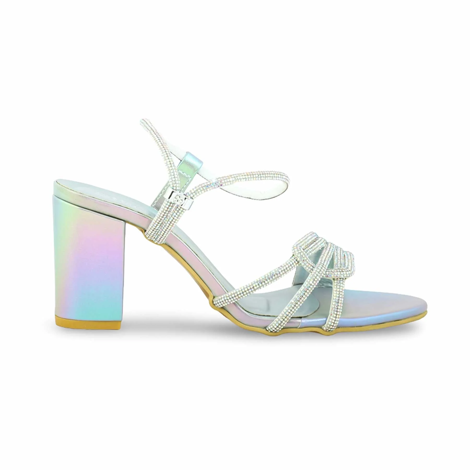 Silver Fancy Sandal FN6084 - Image 2