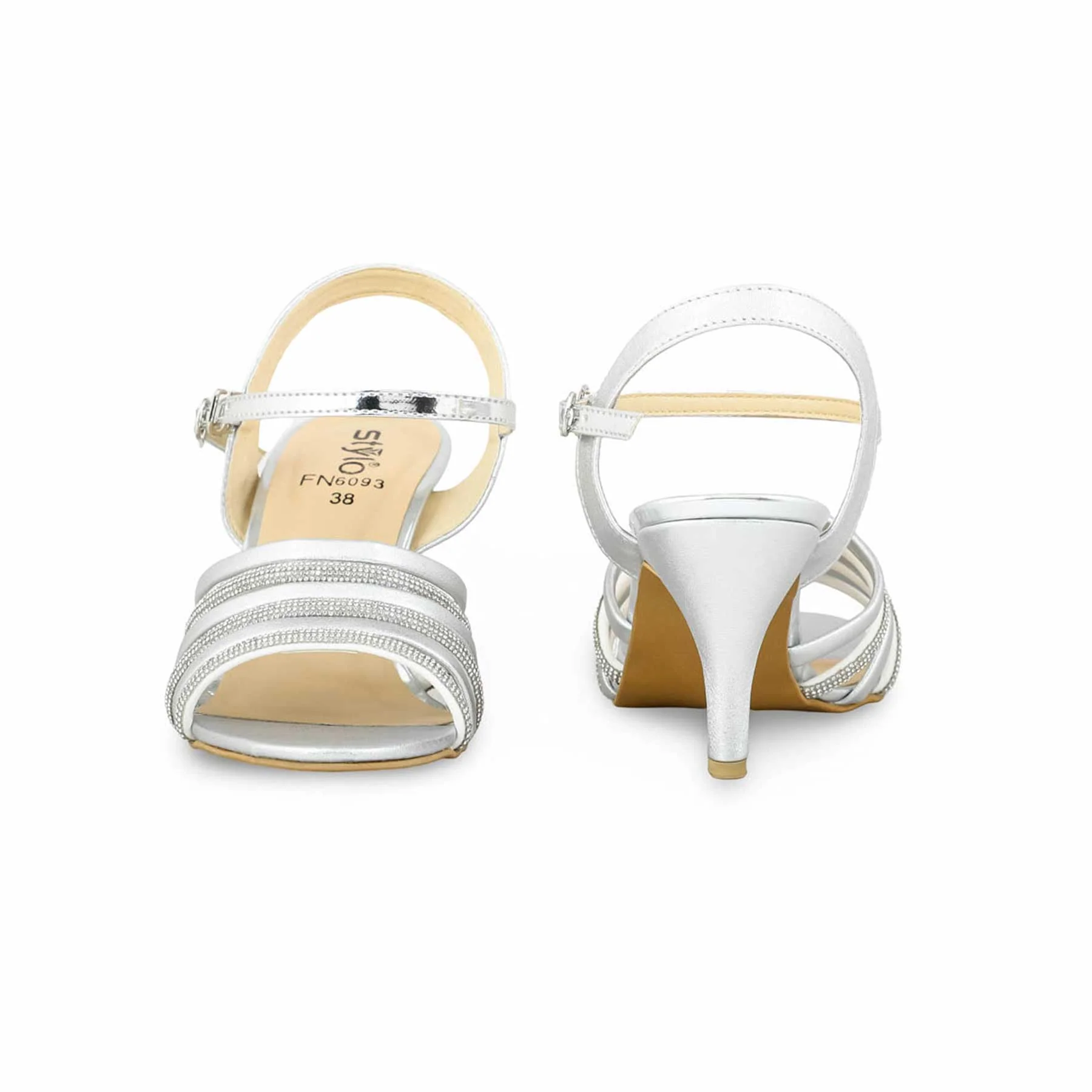 Silver Fancy Sandal FN6093 - Image 4