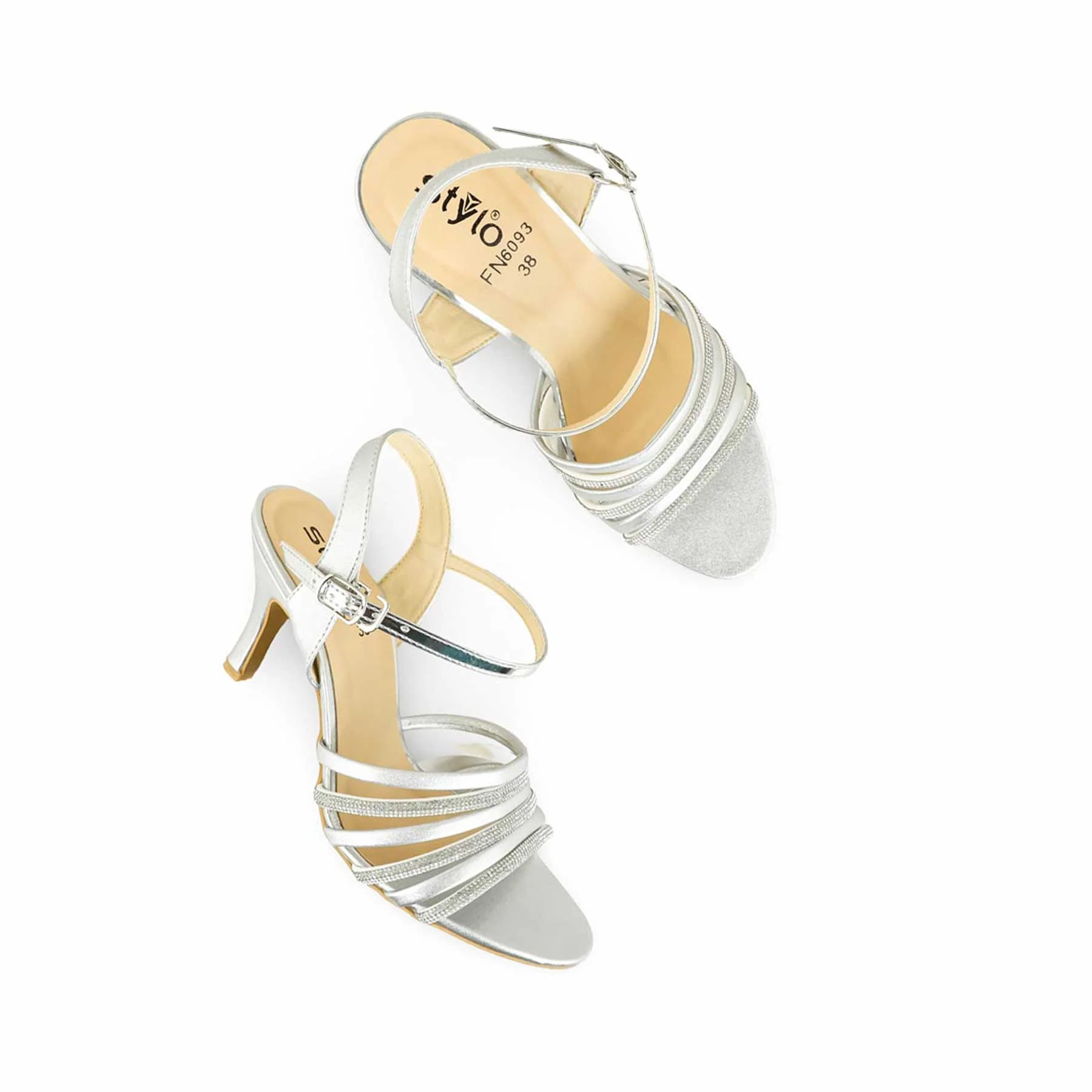 Silver Fancy Sandal FN6093 - Image 5