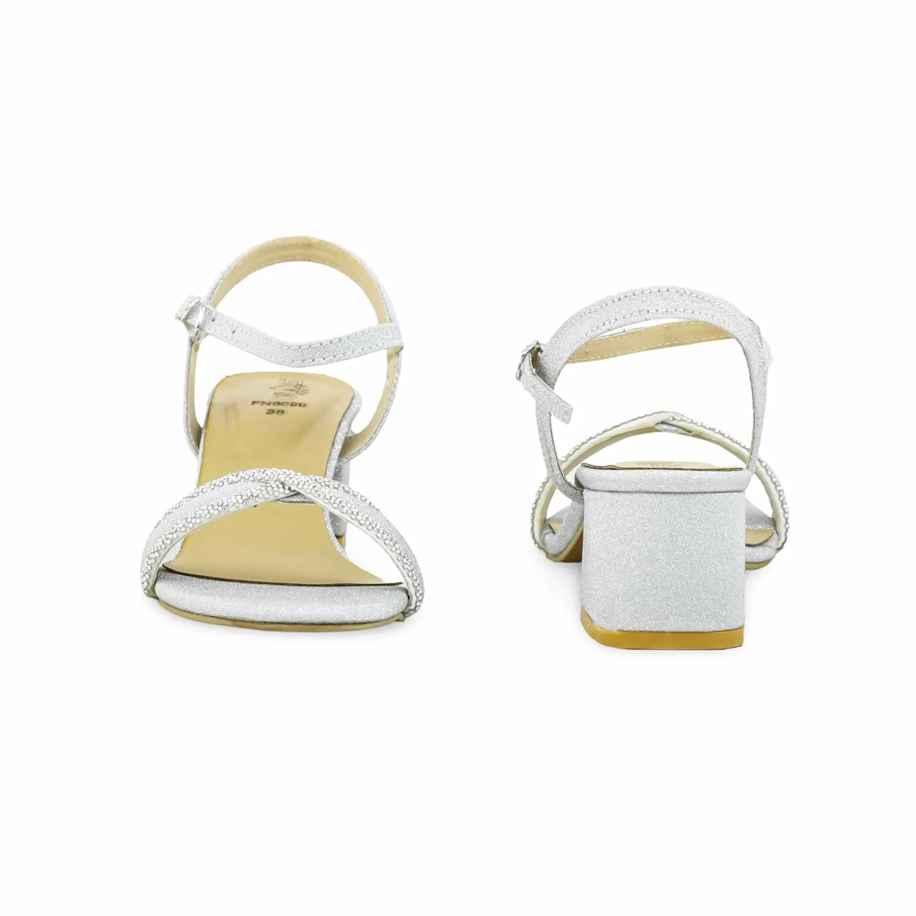 Silver Fancy Sandal FN6099 - Image 4