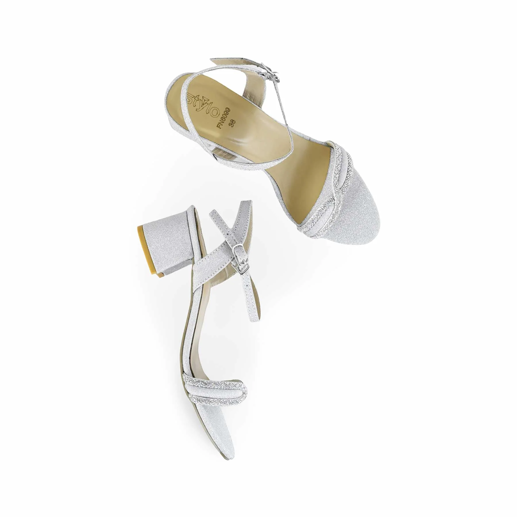 Silver Fancy Sandal FN6099 - Image 5