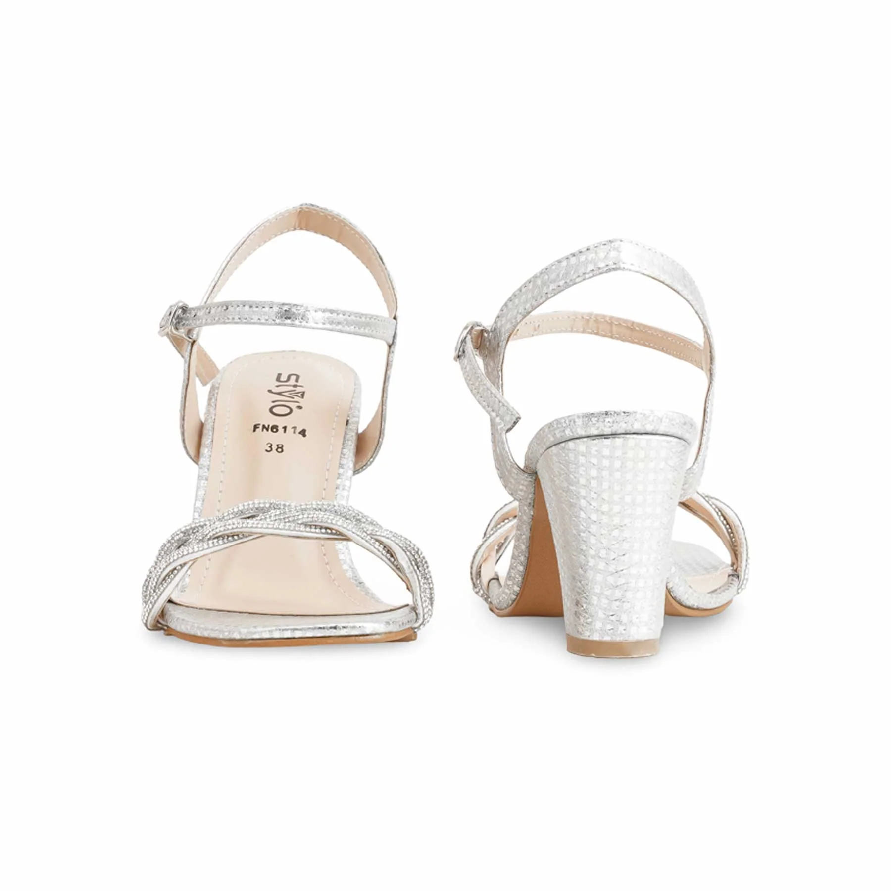 Silver Fancy Sandal FN6114 - Image 4