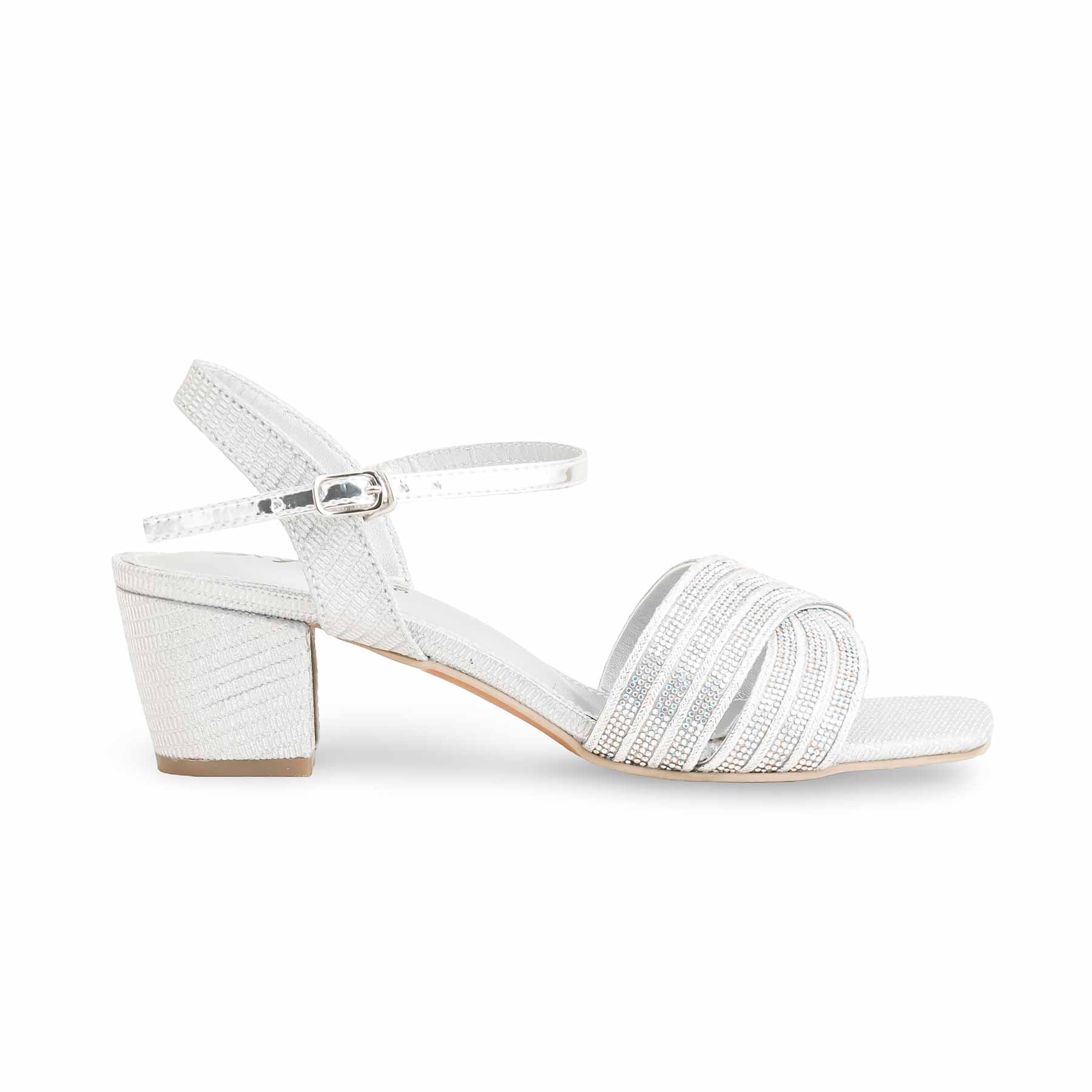 Silver Fancy Sandal FN6116 - Image 2