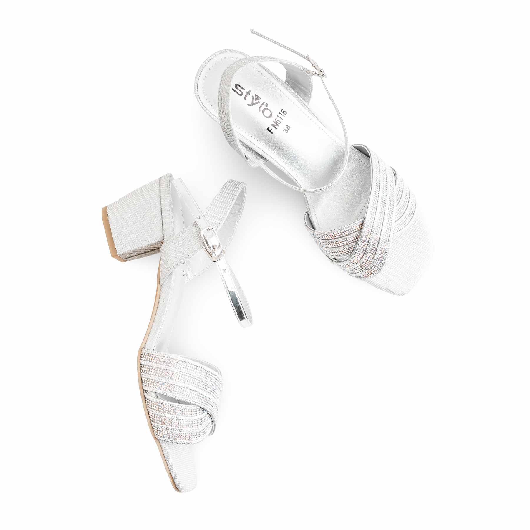 Silver Fancy Sandal FN6116 - Image 5