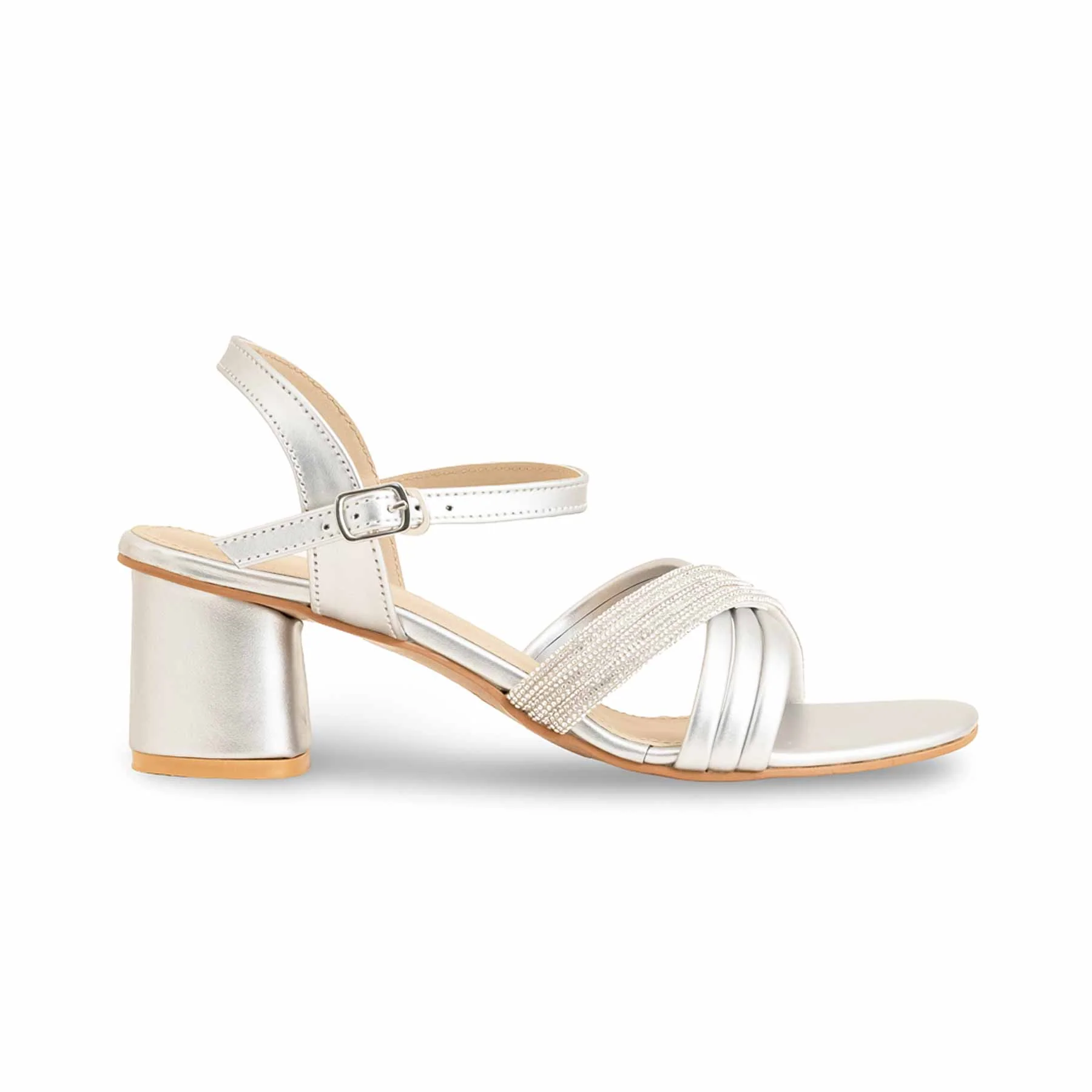 Silver Fancy Sandal FN6123 - Image 2