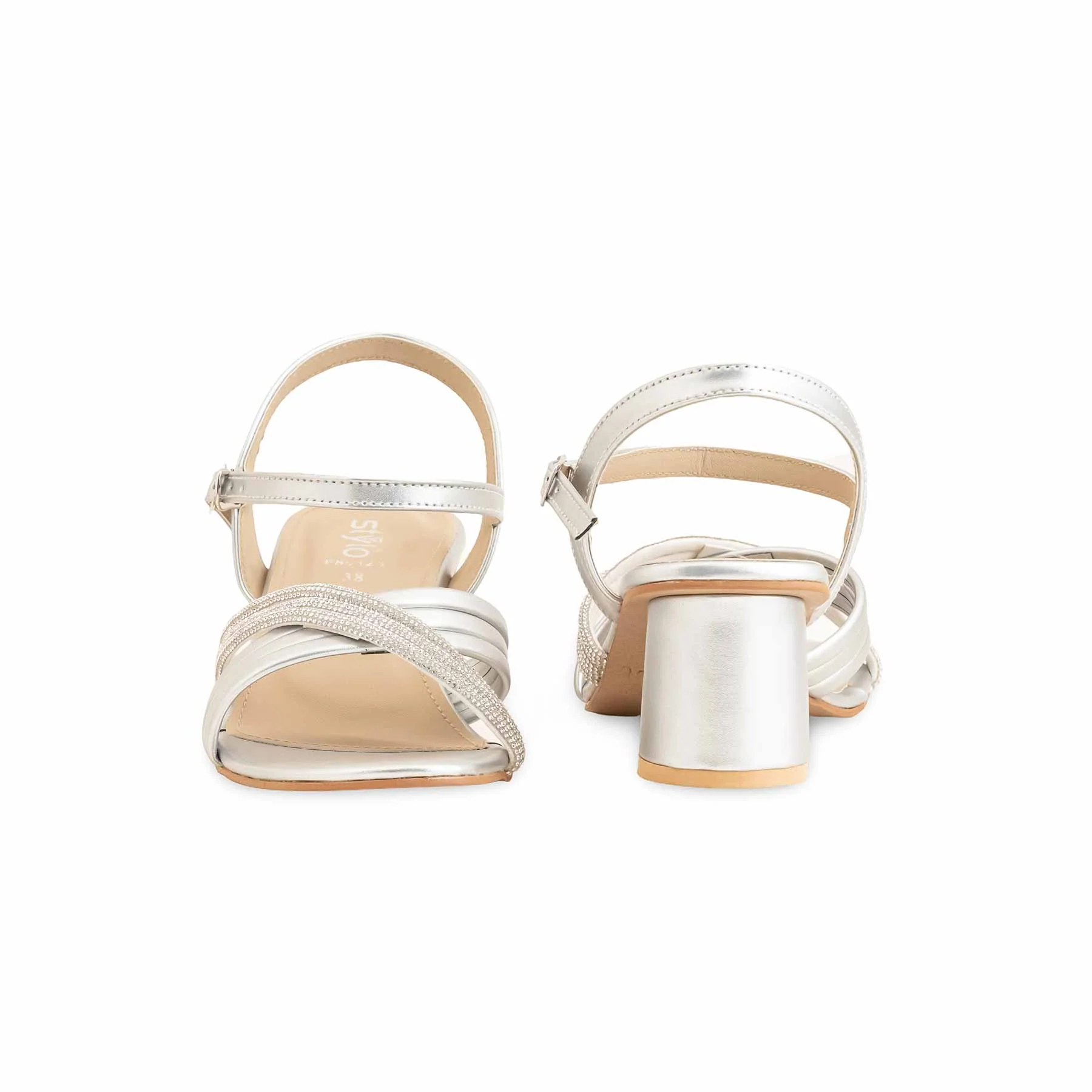Silver Fancy Sandal FN6123 - Image 4