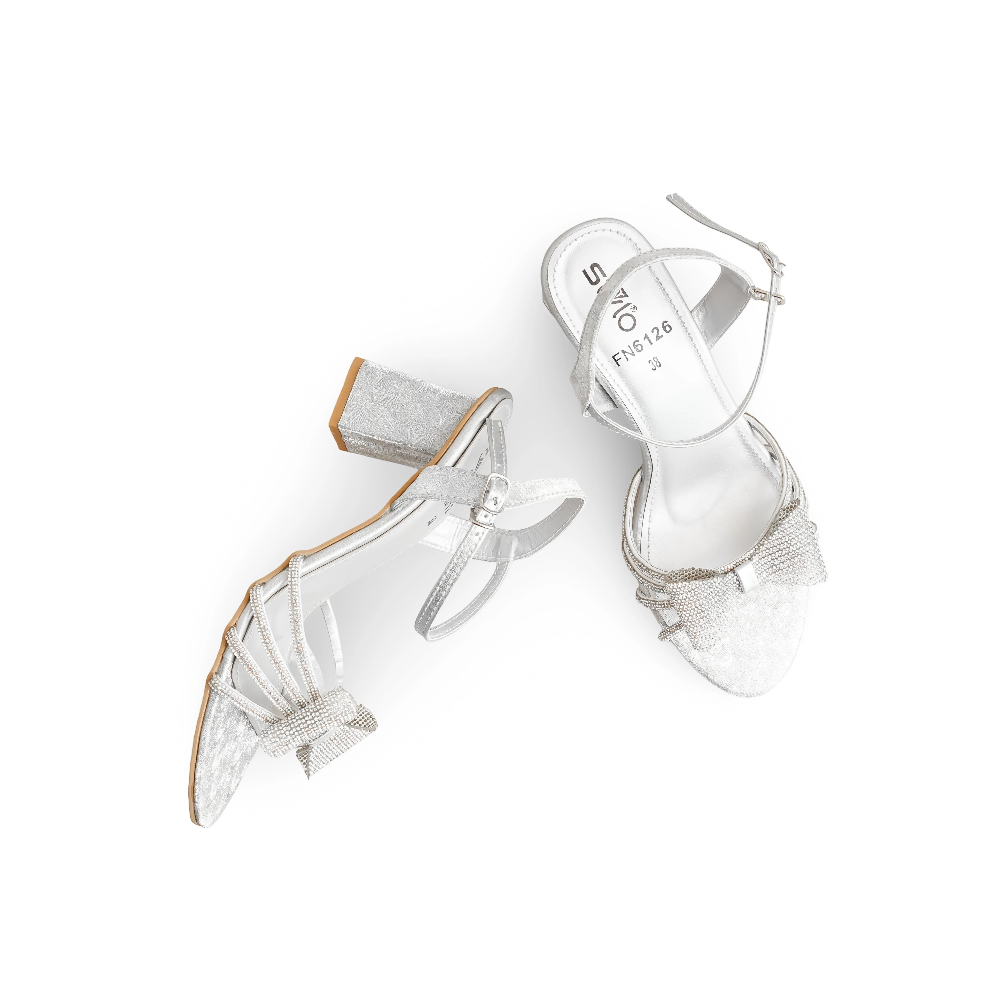 Silver Fancy Sandal FN6126 - Image 5