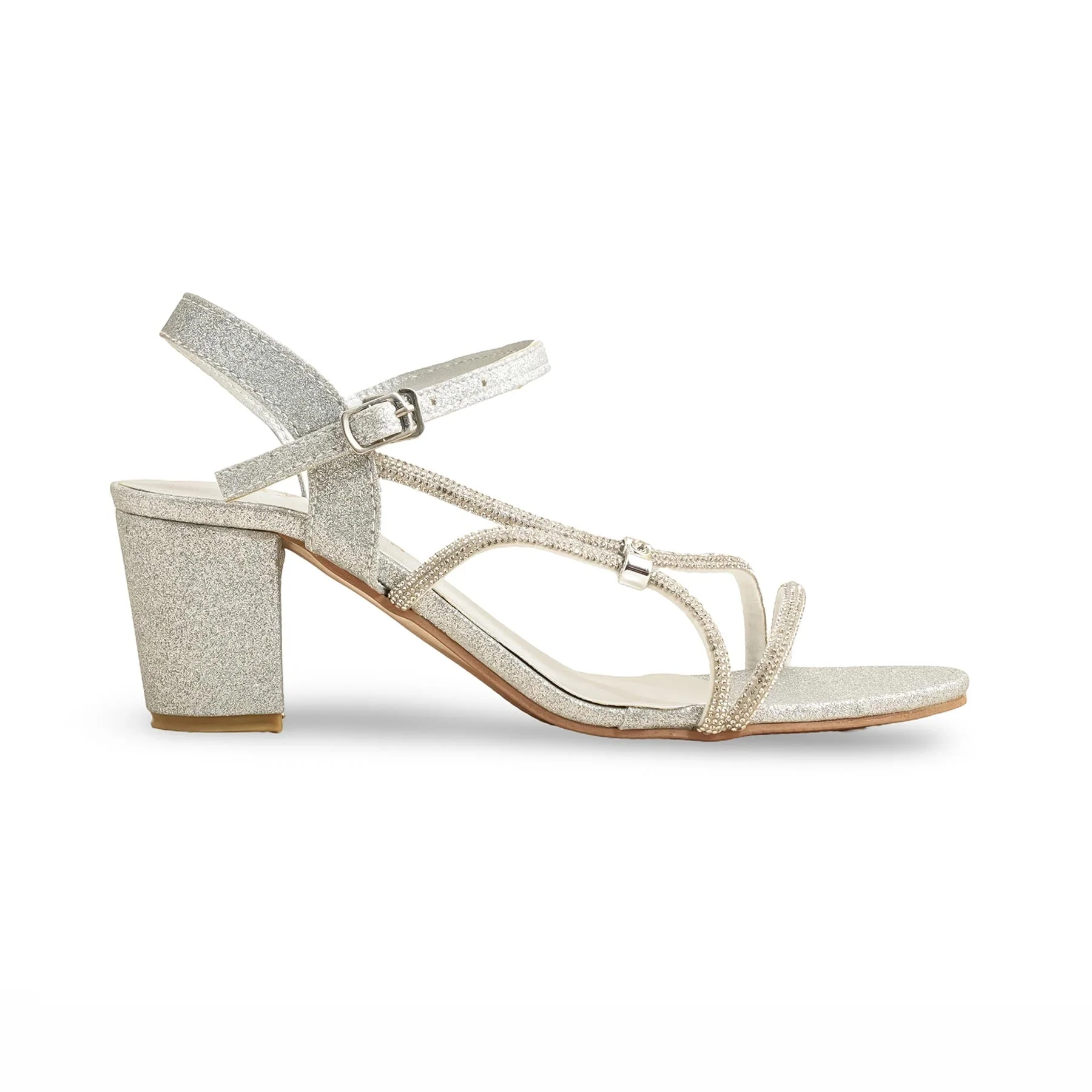 Silver Fancy Sandal FN6164 - Image 2