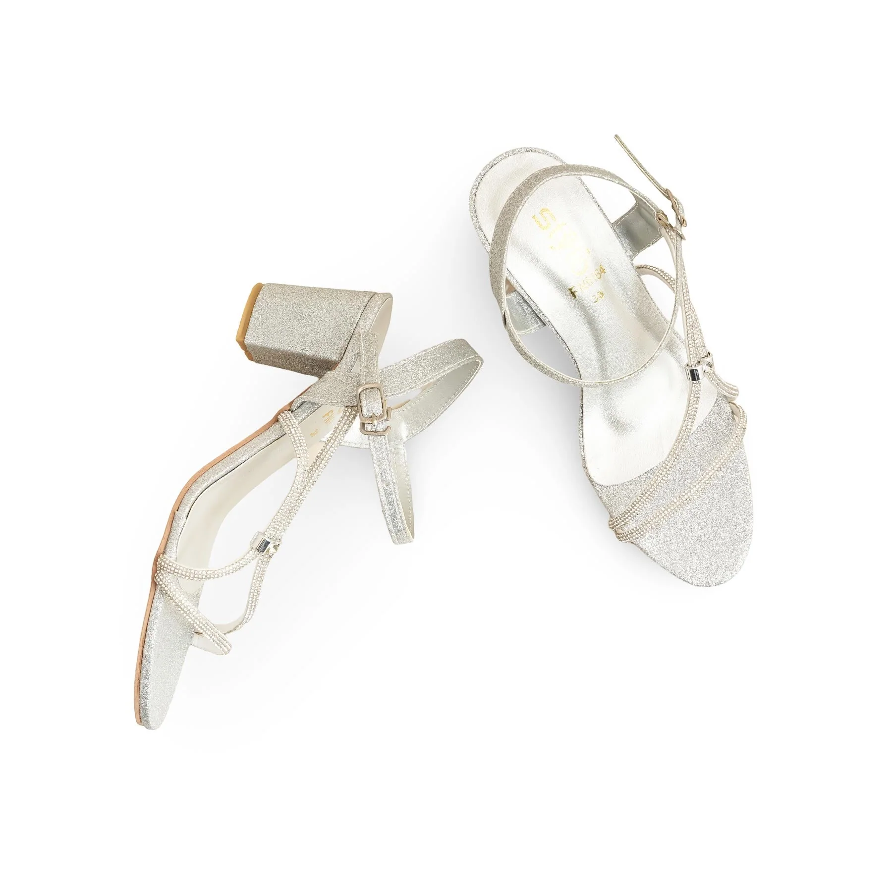 Silver Fancy Sandal FN6164 - Image 5