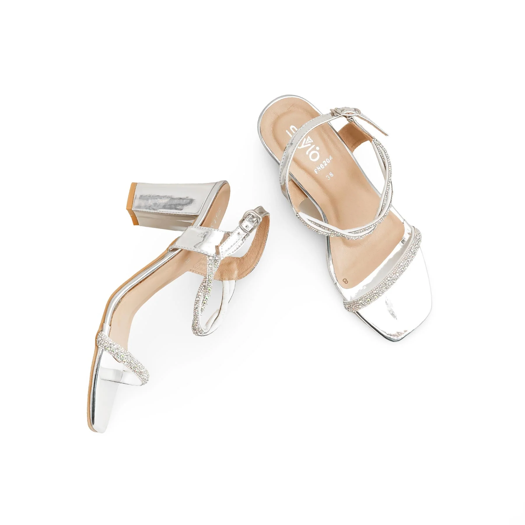 Silver Fancy Sandal FN6204 - Image 5