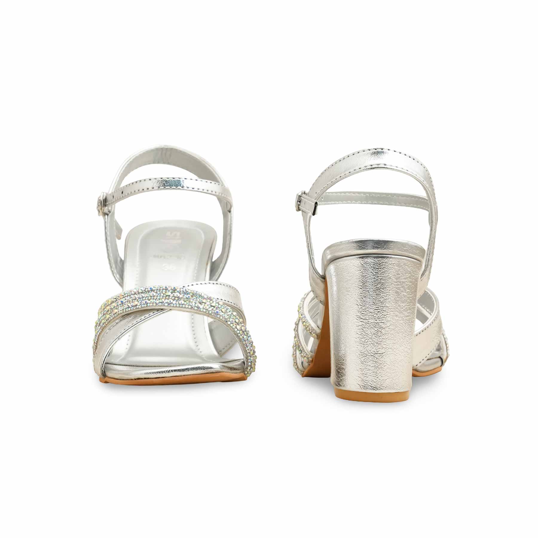 Silver Fancy Sandal FN6230 - Image 4