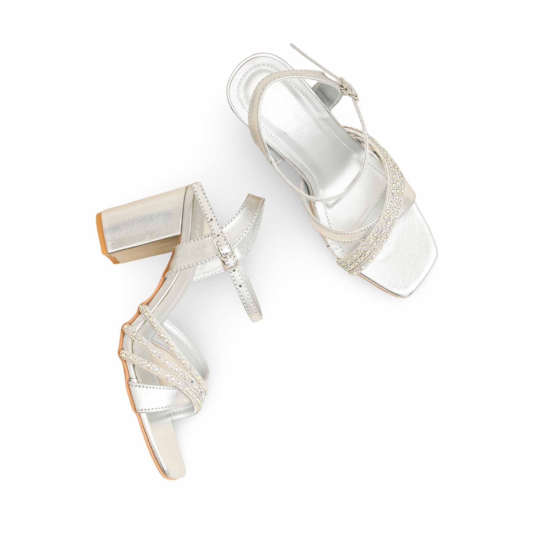 Silver Fancy Sandal FN6230 - Image 5