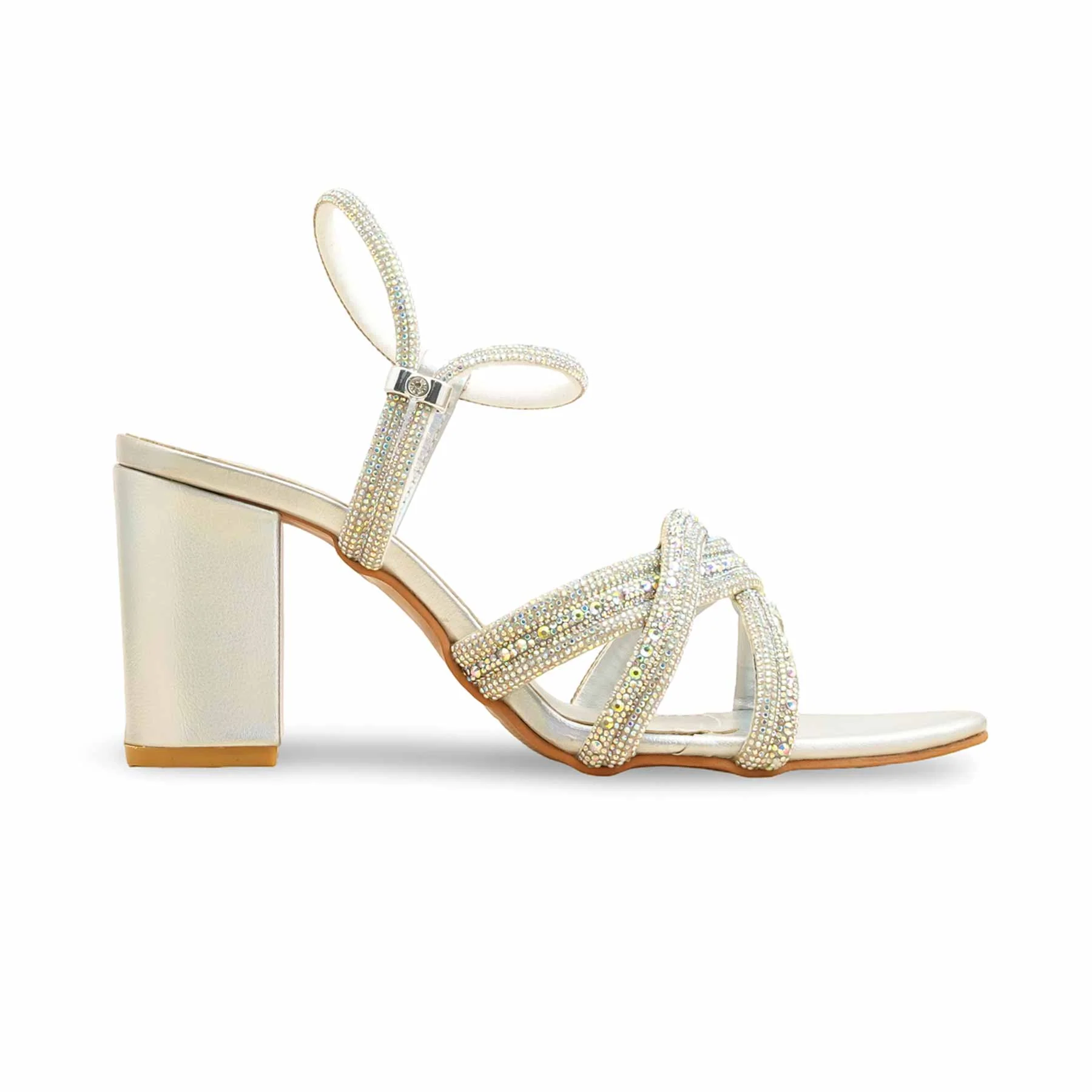 Silver Fancy Sandal FN6250 - Image 2