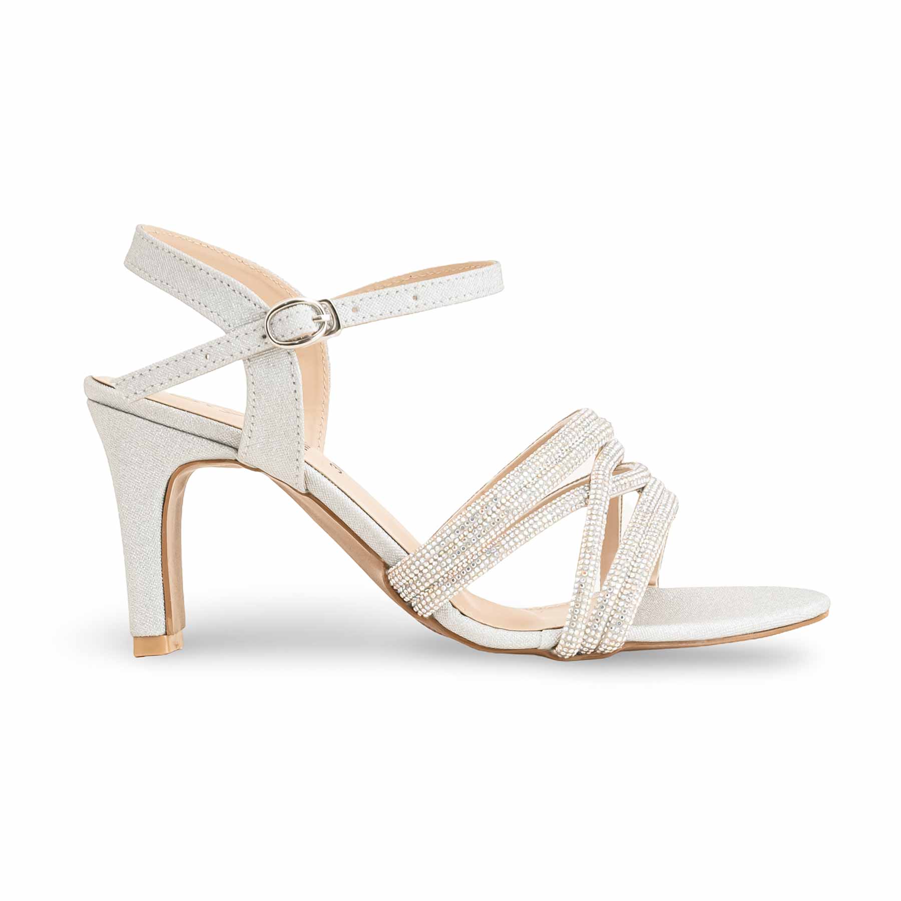 Silver Fancy Sandal For Ladies FN6115 - Image 2