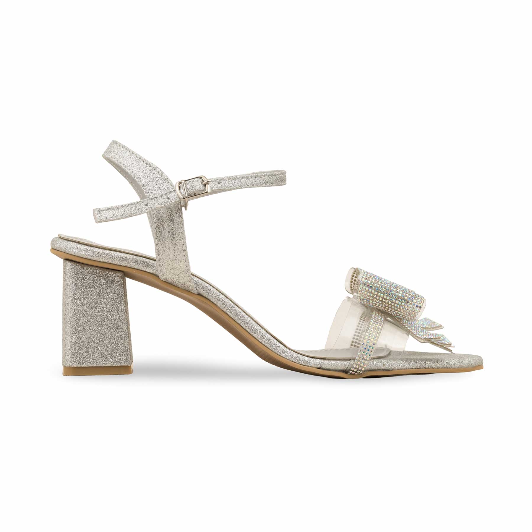 Silver Fancy Sandal For Ladies FN6140 - Image 2