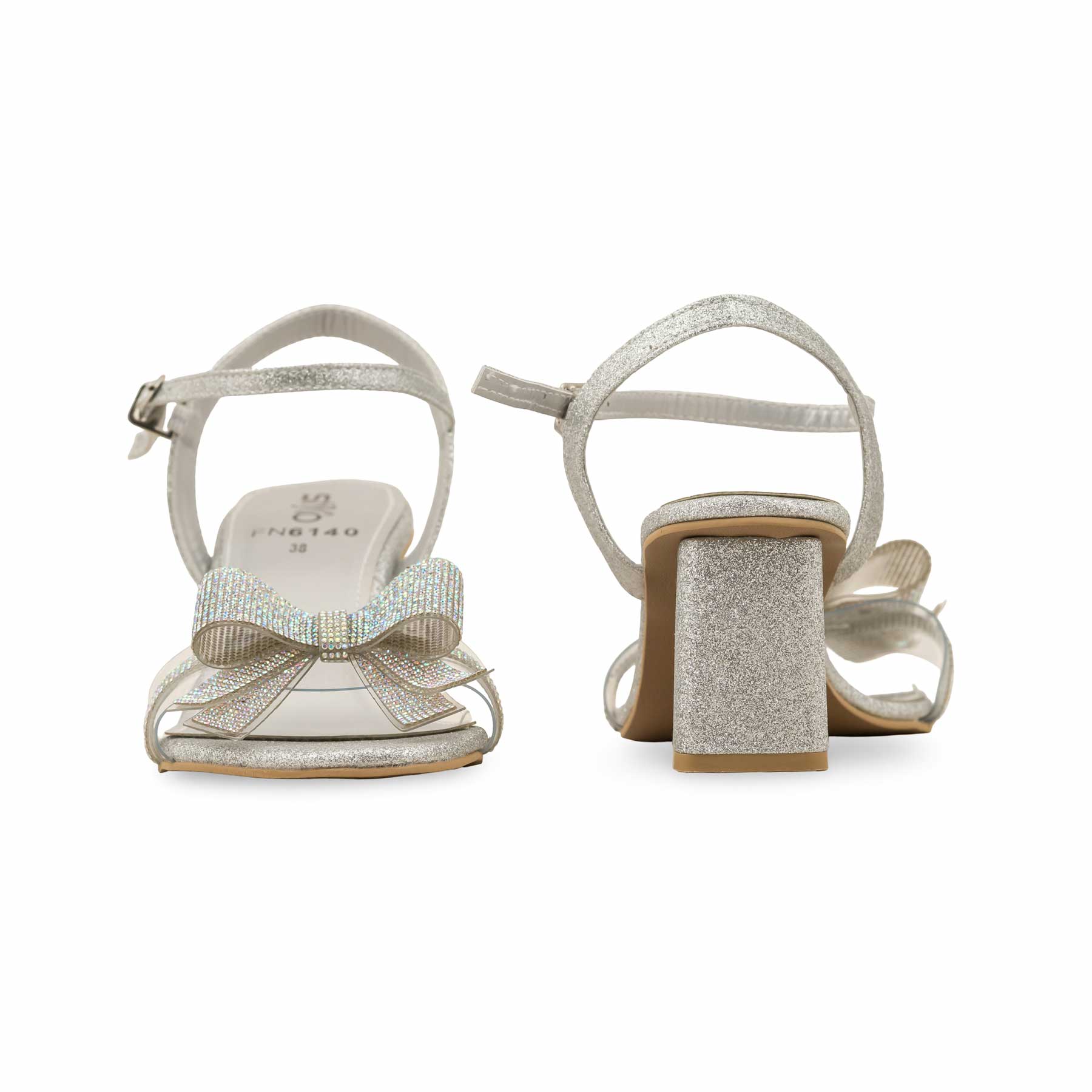Silver Fancy Sandal For Ladies FN6140 - Image 4