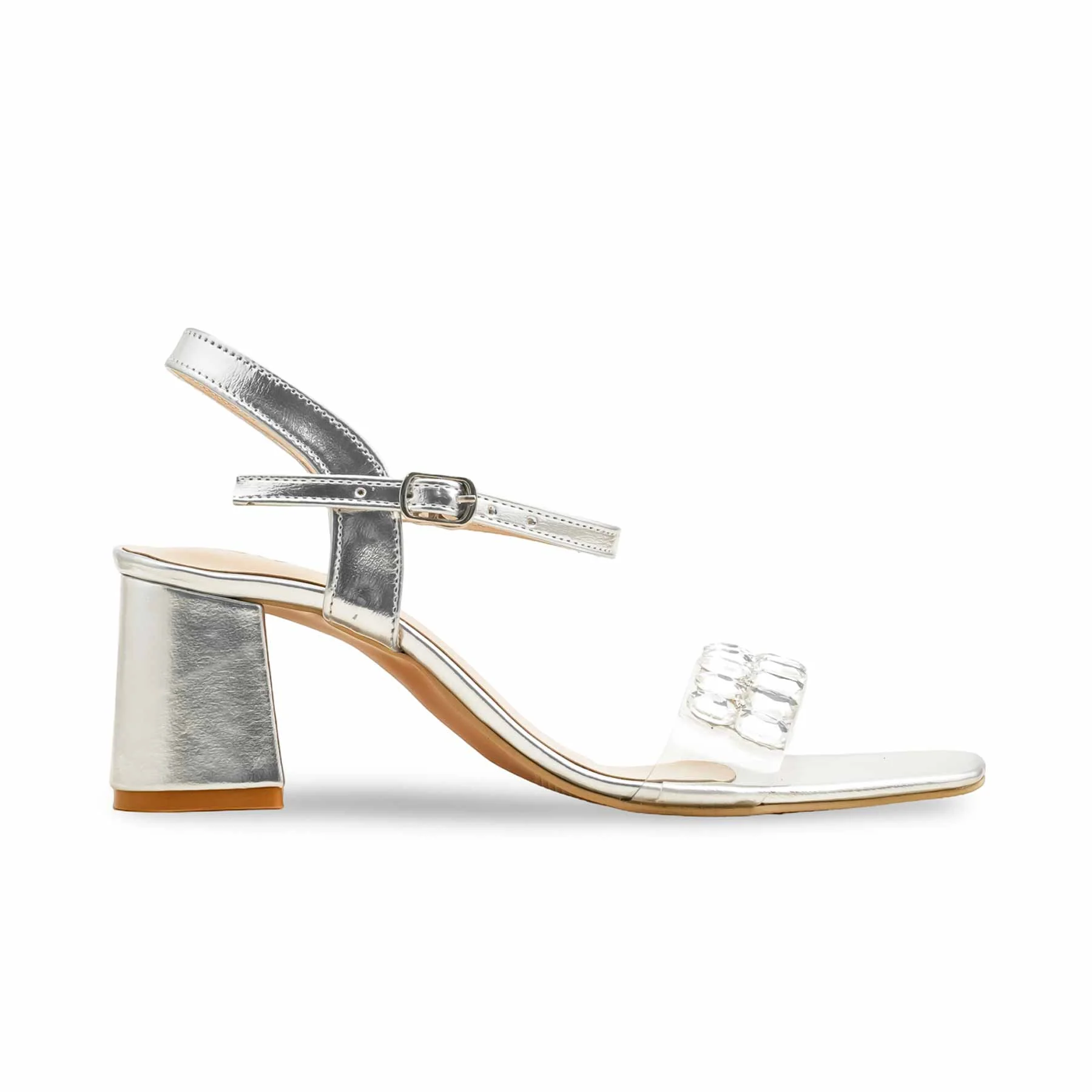 Silver Fancy Sandal For Ladies FN6178 - Image 2