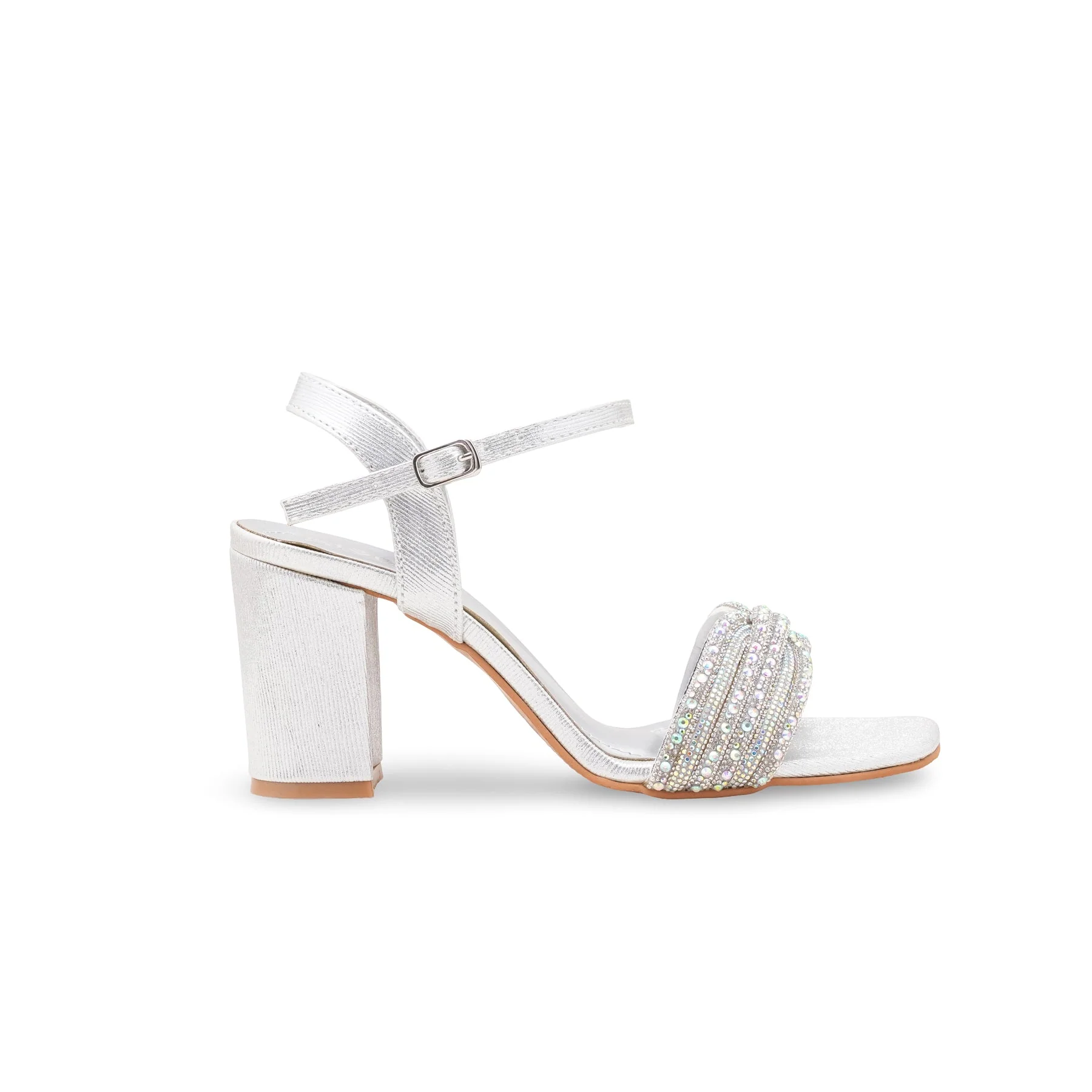 Silver Fancy Sandal For Ladies FN6229 - Image 2