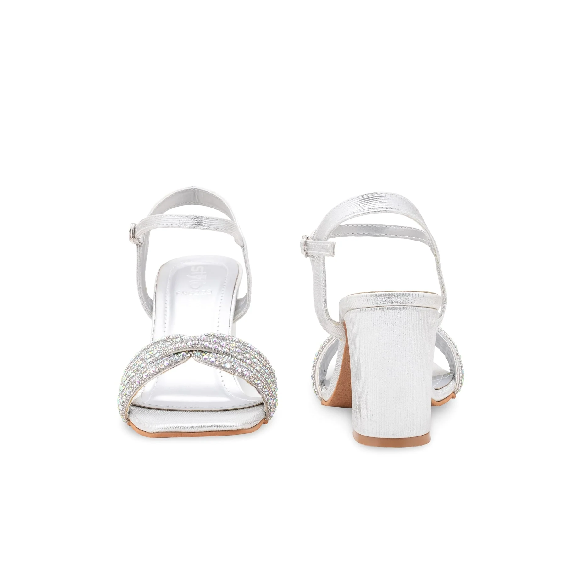 Silver Fancy Sandal For Ladies FN6229 - Image 4