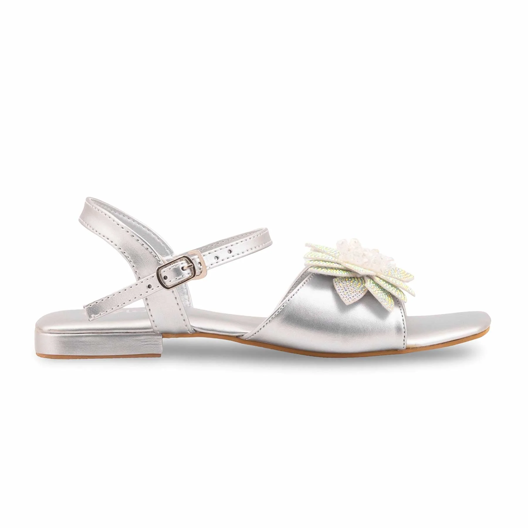 Silver Fancy Sandal For Ladies FN6277 - Image 2