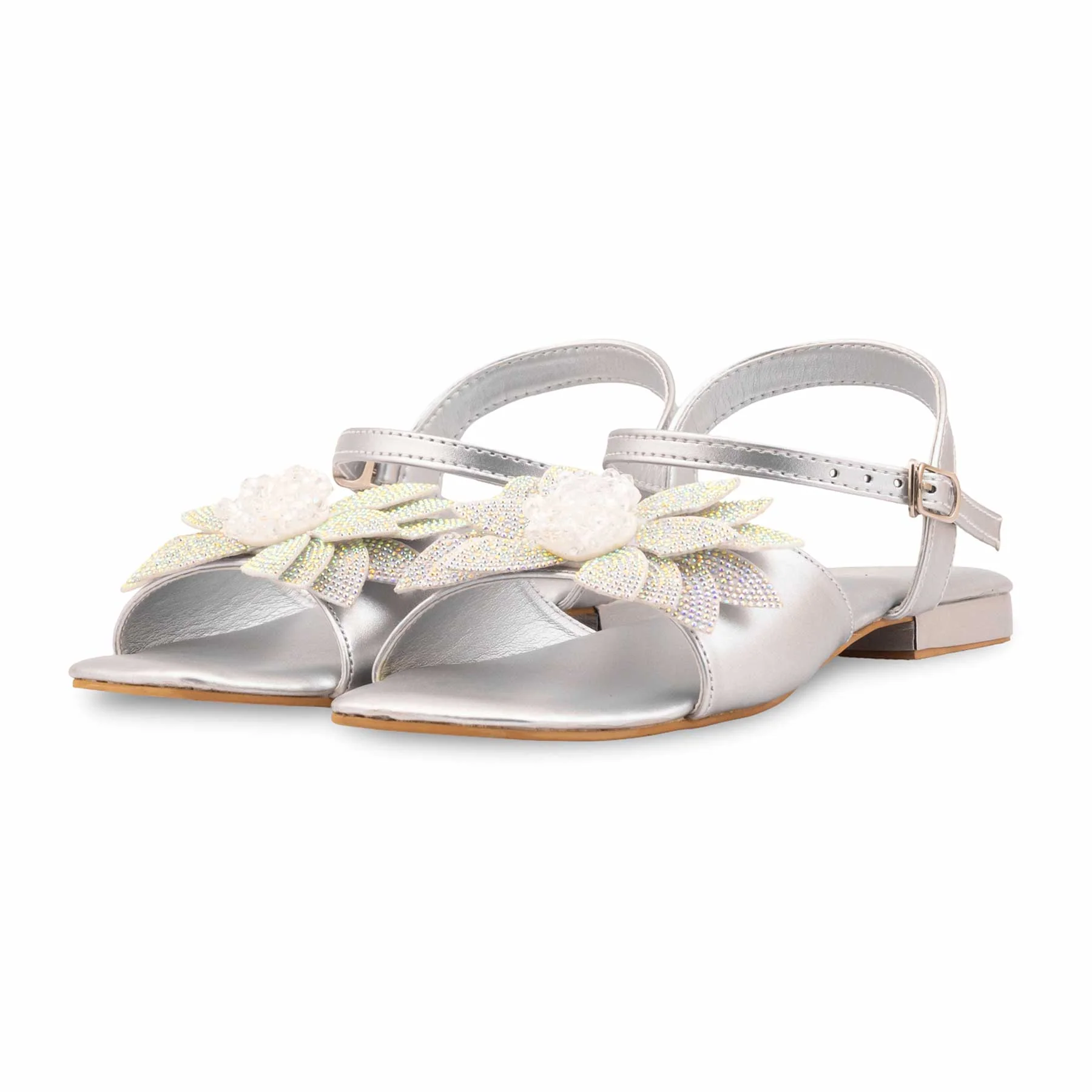 Silver Fancy Sandal For Ladies FN6277 - Image 3