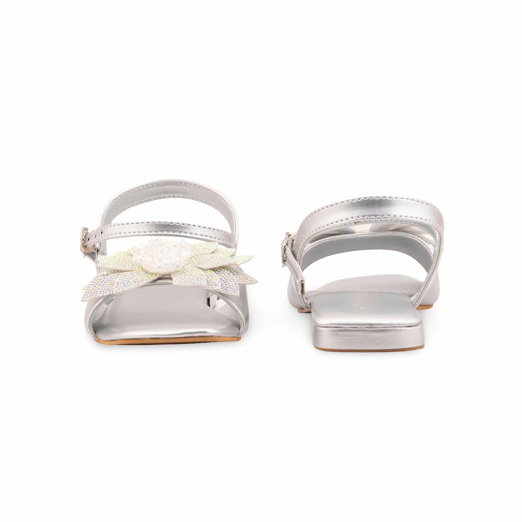Silver Fancy Sandal For Ladies FN6277 - Image 4