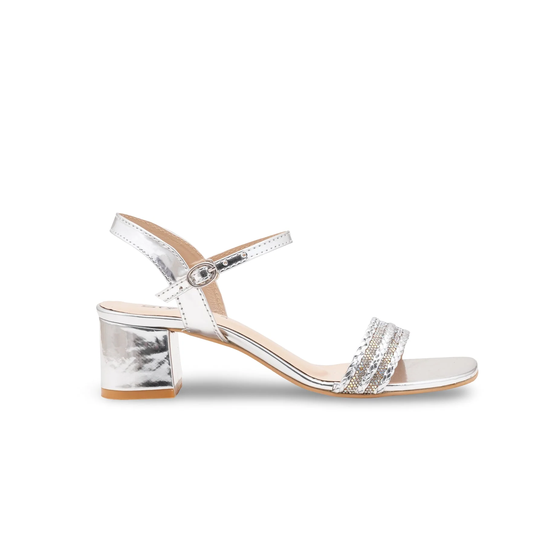 Silver Fancy Sandal For Ladies FN6279 - Image 2
