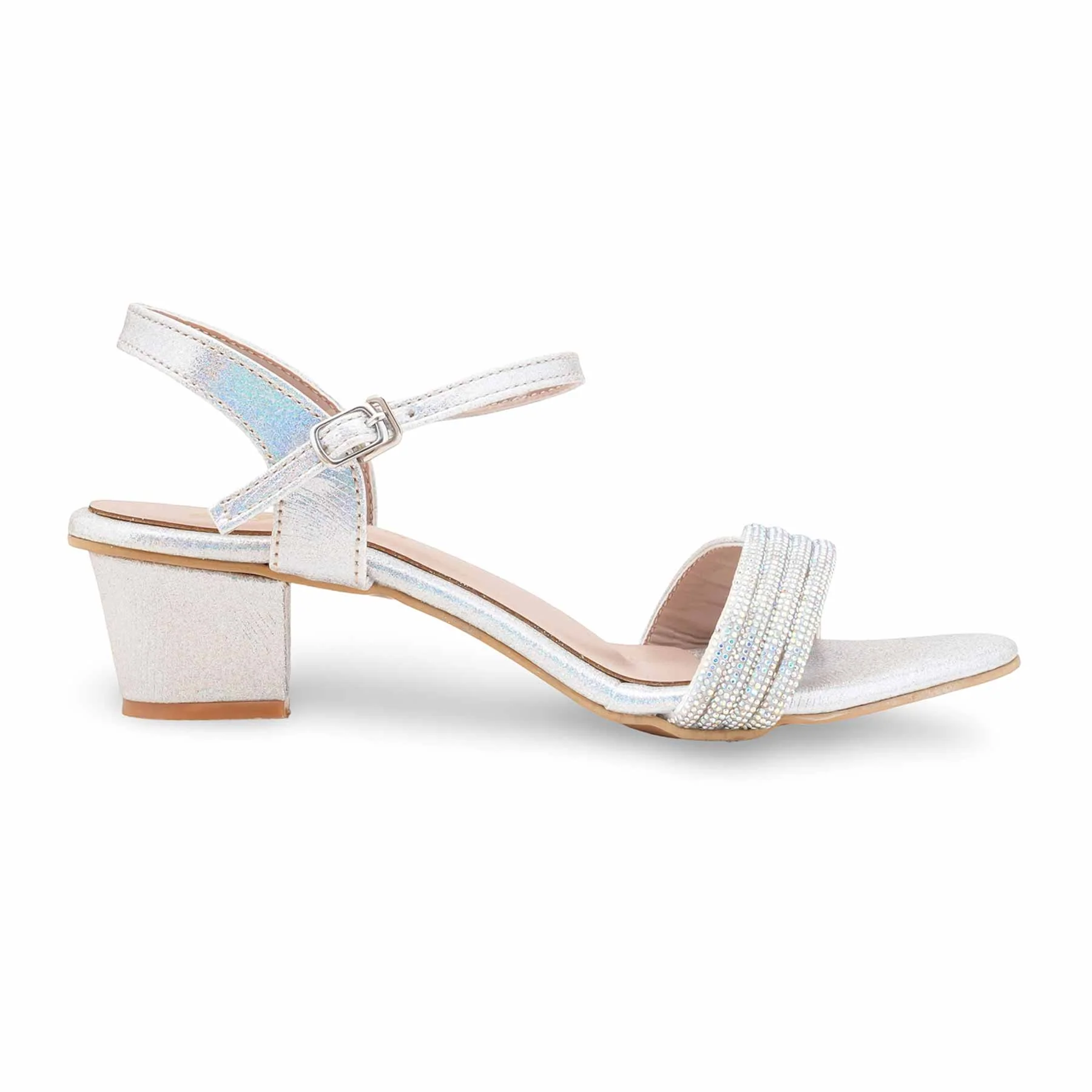 Silver Fancy Sandal For Ladies FN6290 - Image 2