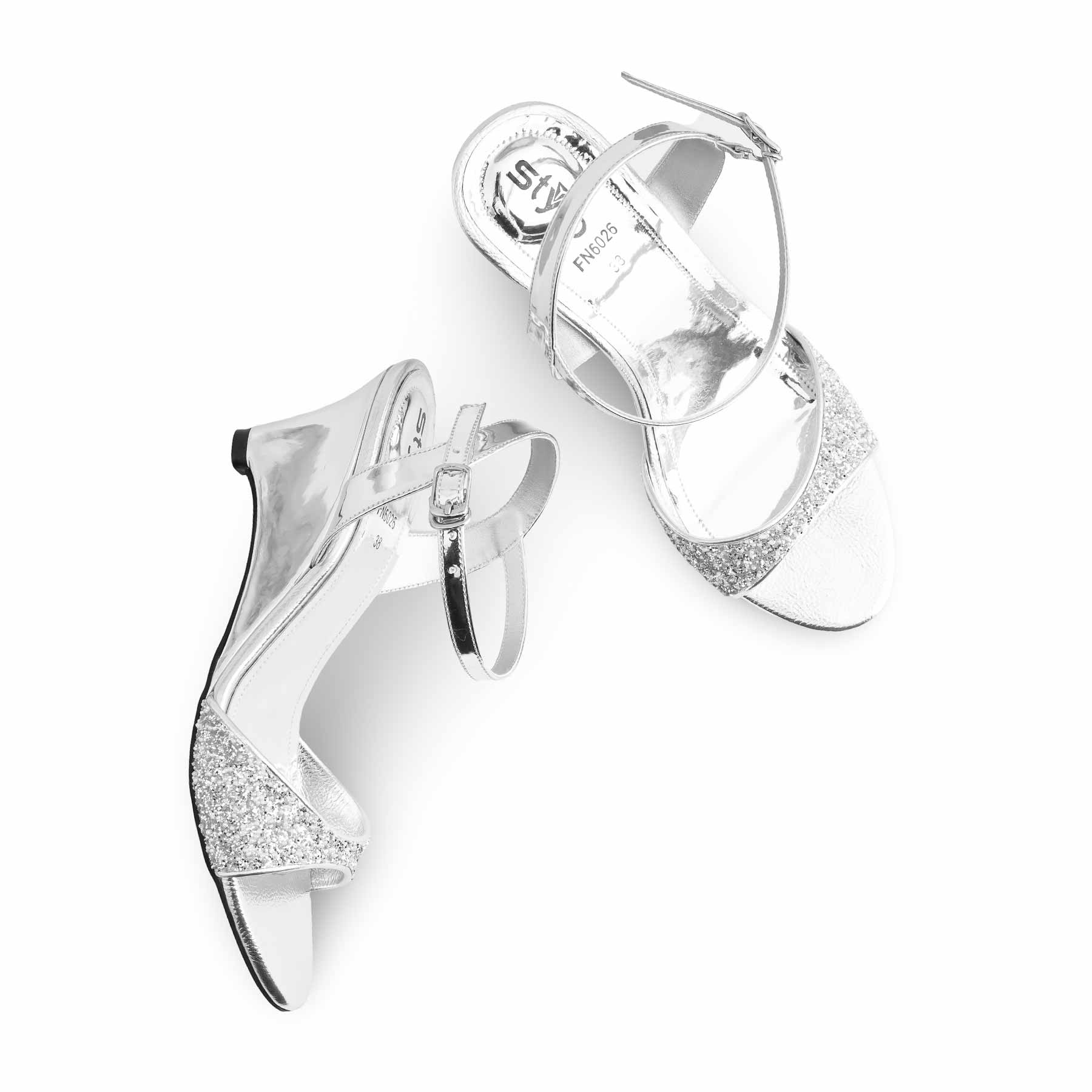 Silver Fancy Sandal For Women FN6026 - Image 5