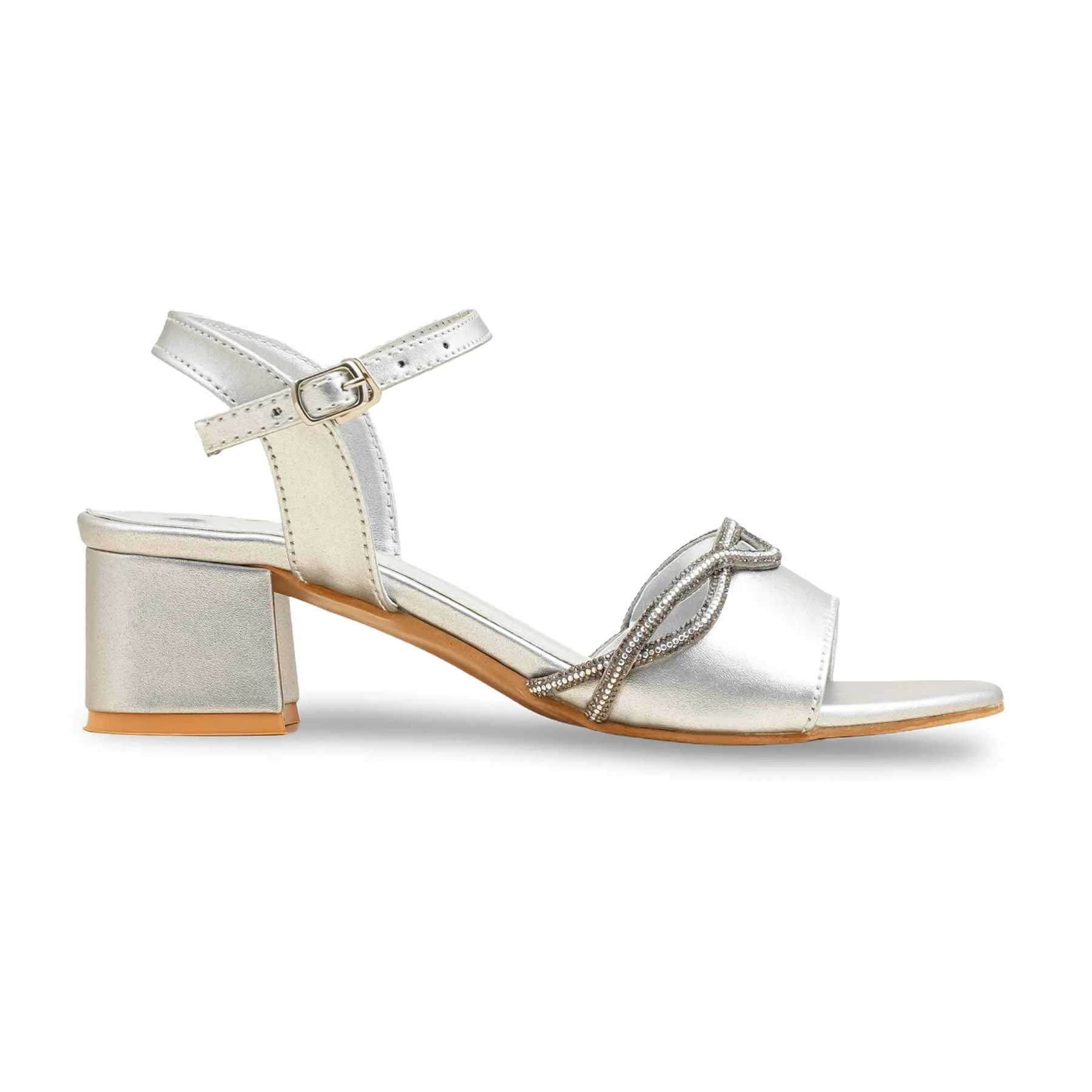 Silver Fancy Sandal For Women FN6158 - Image 2