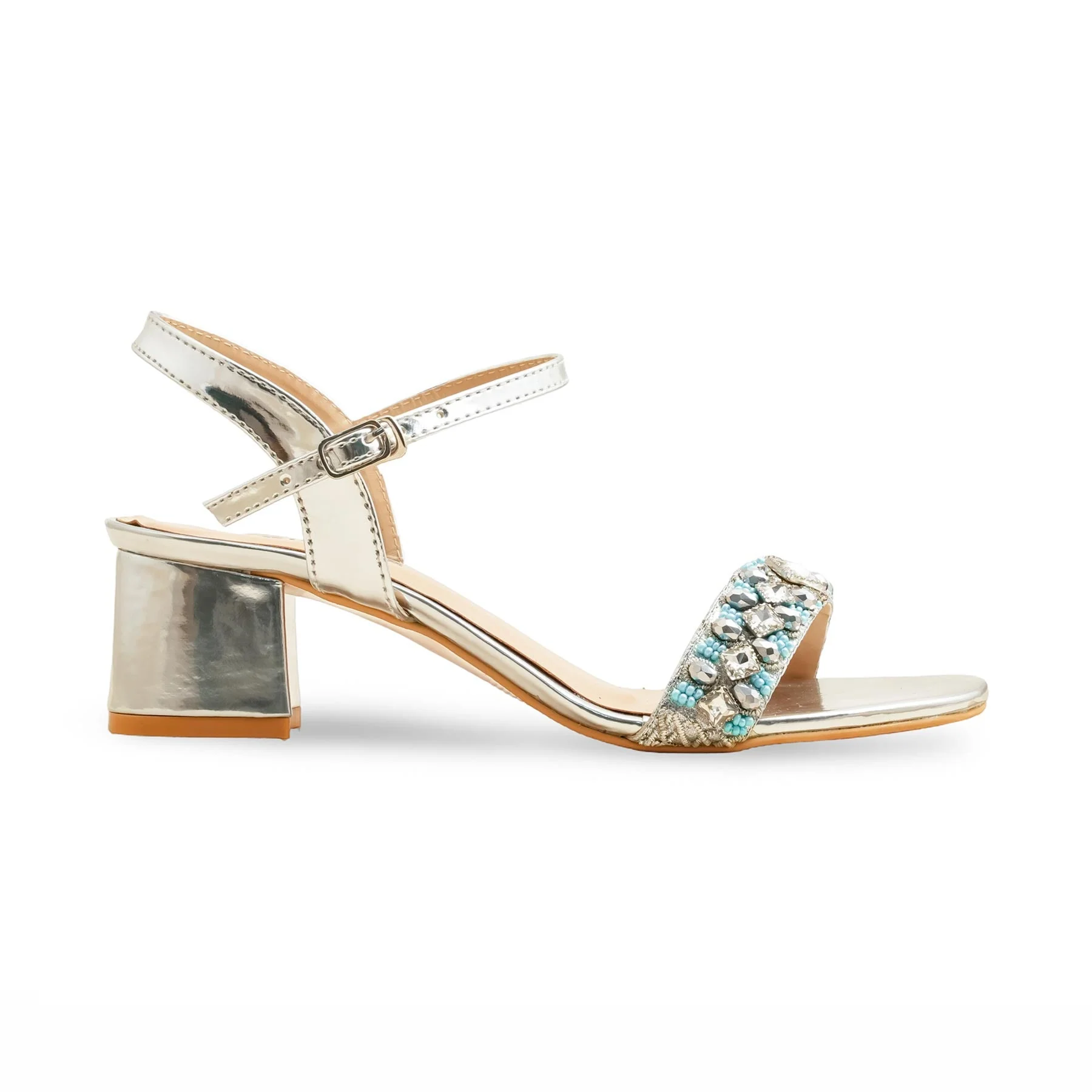 Silver Fancy Sandal For Women FN6165 - Image 2