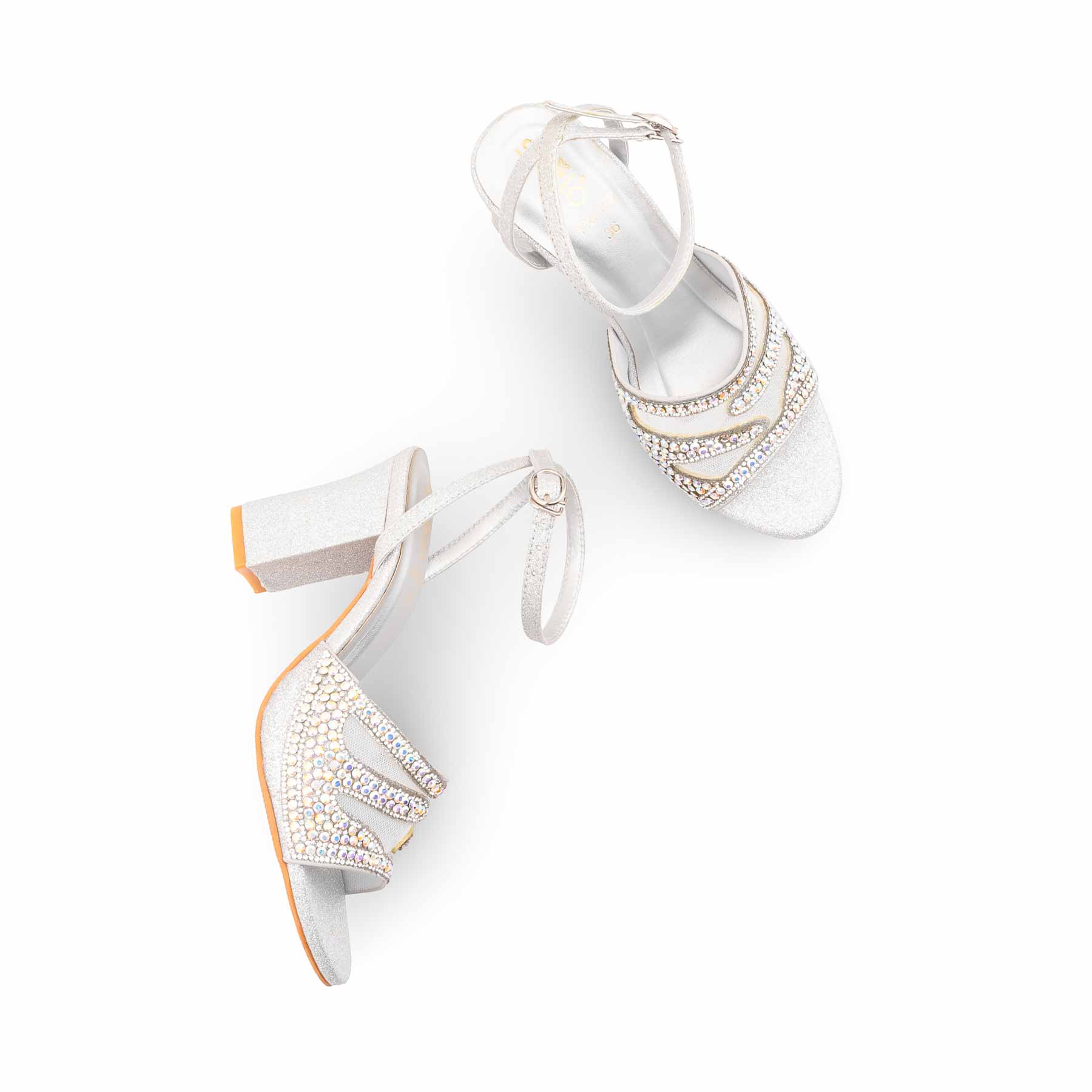 Silver Fancy Sandal For Women FN6188 - Image 5
