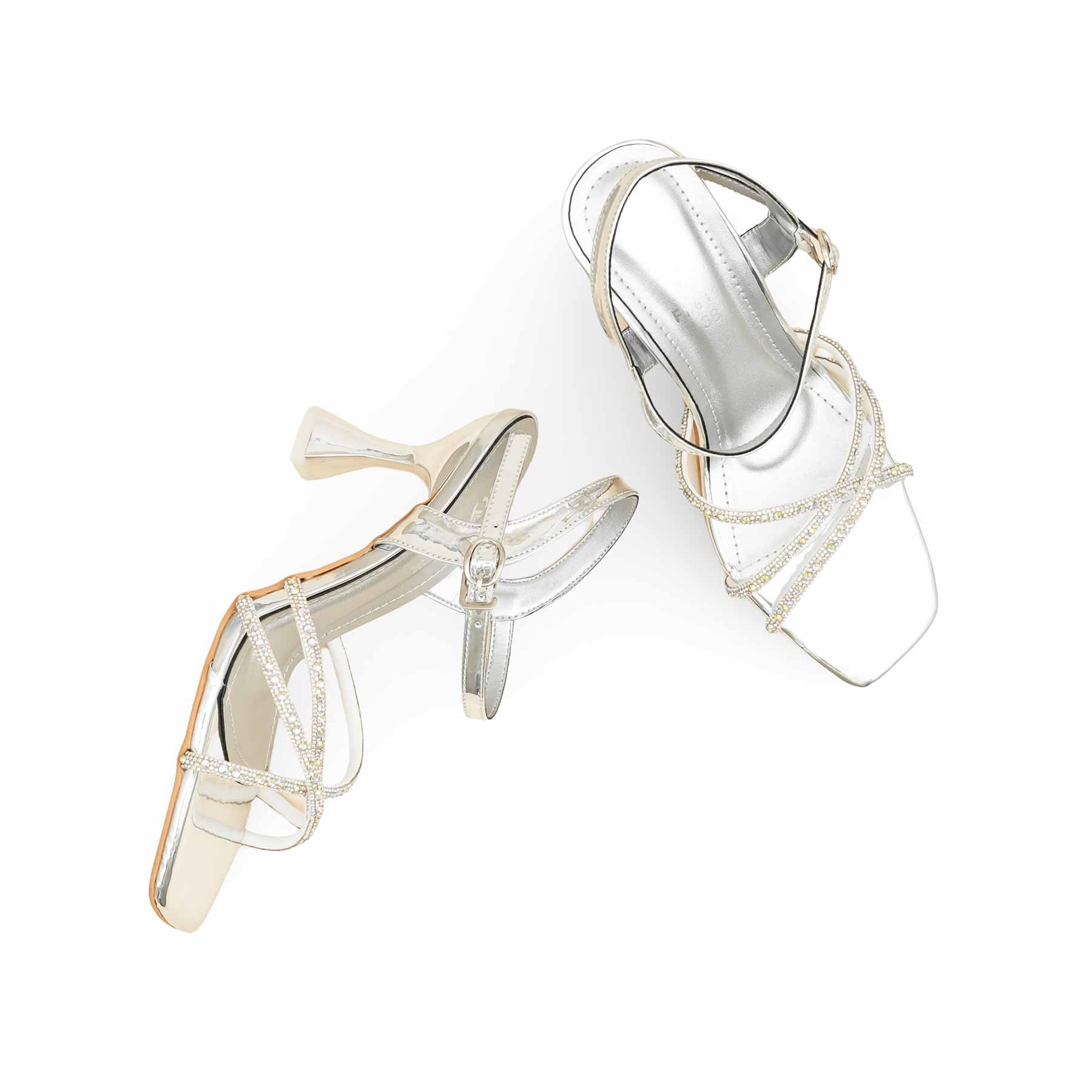 Silver Fancy Sandal For Women FN6197 - Image 5