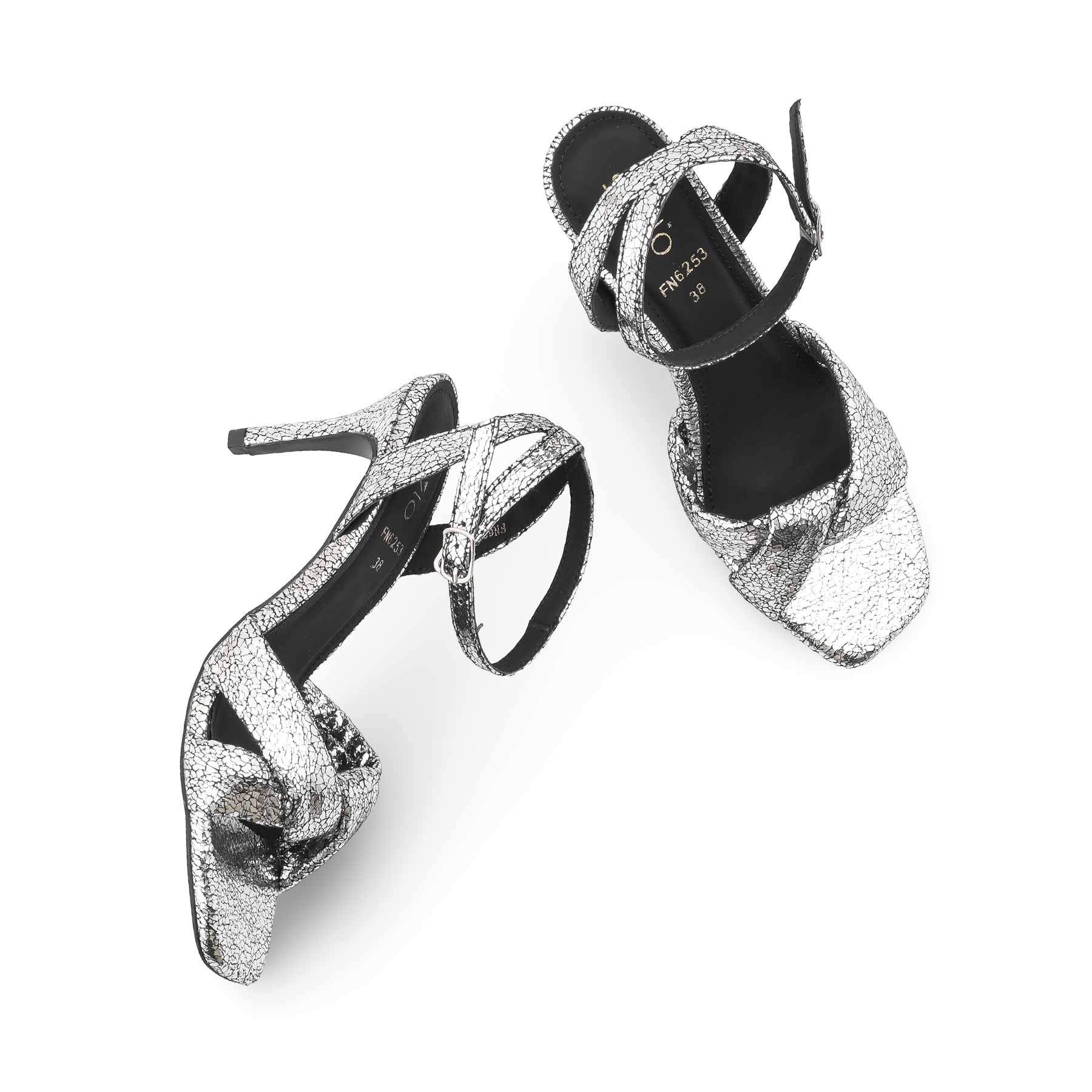 Silver Fancy Sandal For Women FN6253 - Image 5